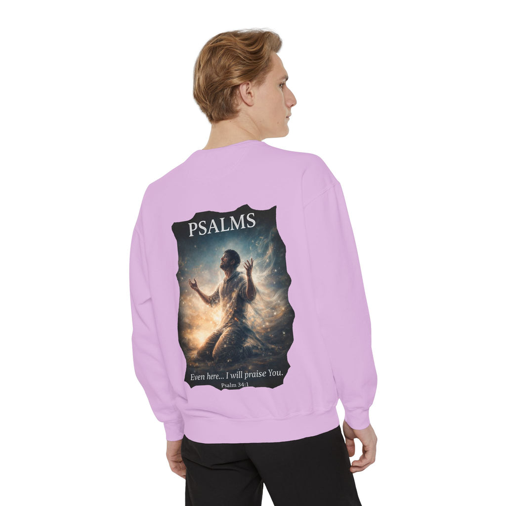 Psalm 34:1 Crewneck Sweatshirt | Inspirational Christian Graphic Sweatshirt | Faith Apparel