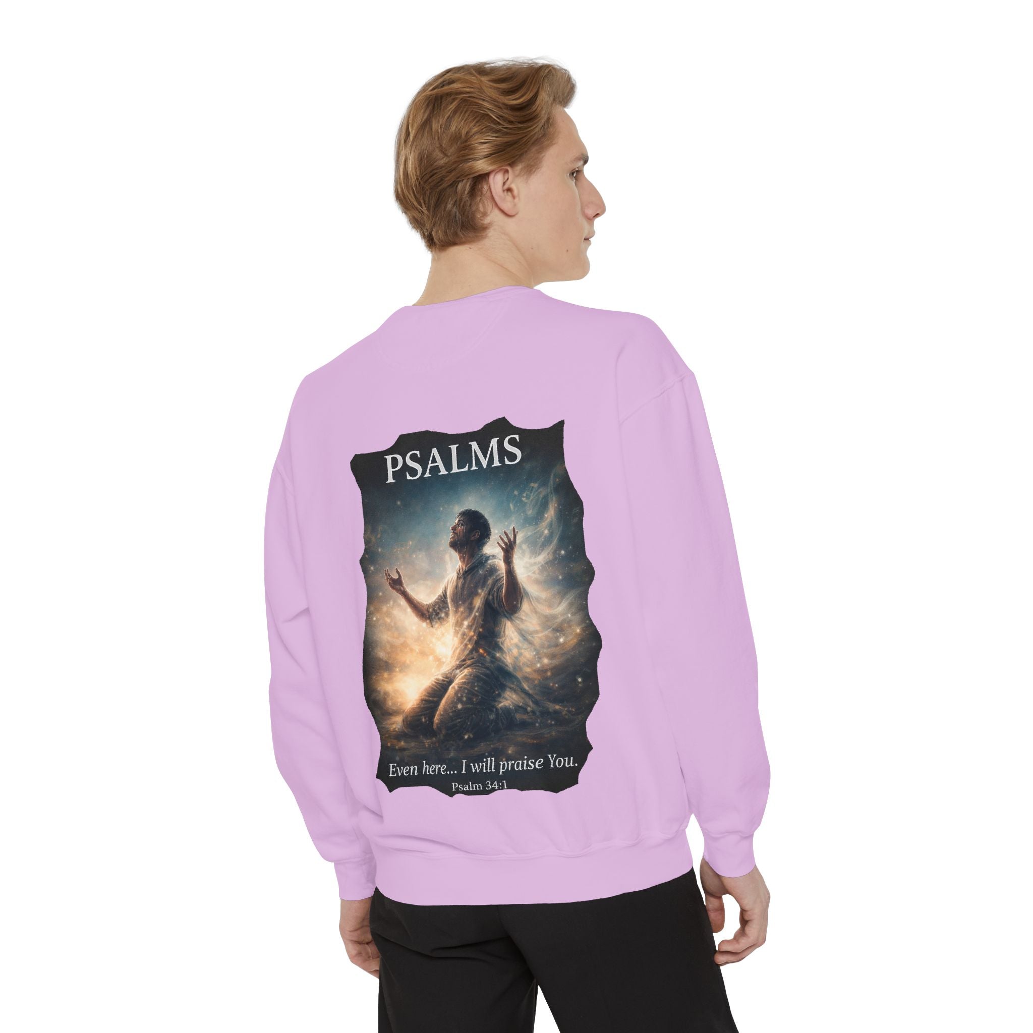 Psalm 34:1 Crewneck Sweatshirt | Inspirational Christian Graphic Sweatshirt | Faith Apparel