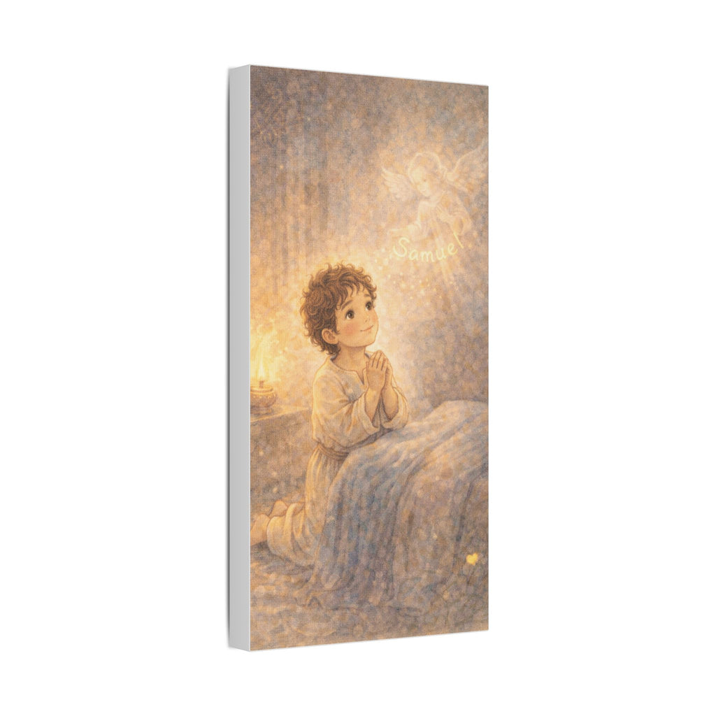 Samuel Listens to God Canvas — 1 Samuel 3:10 Scripture Wall Art