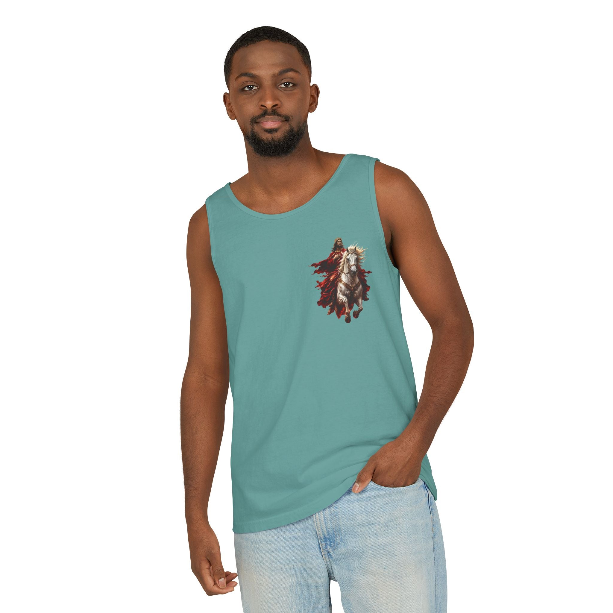Jesus Second Coming Tank Top | Jesus on White Horse Christian Tank | Inspirational Faith Apparel