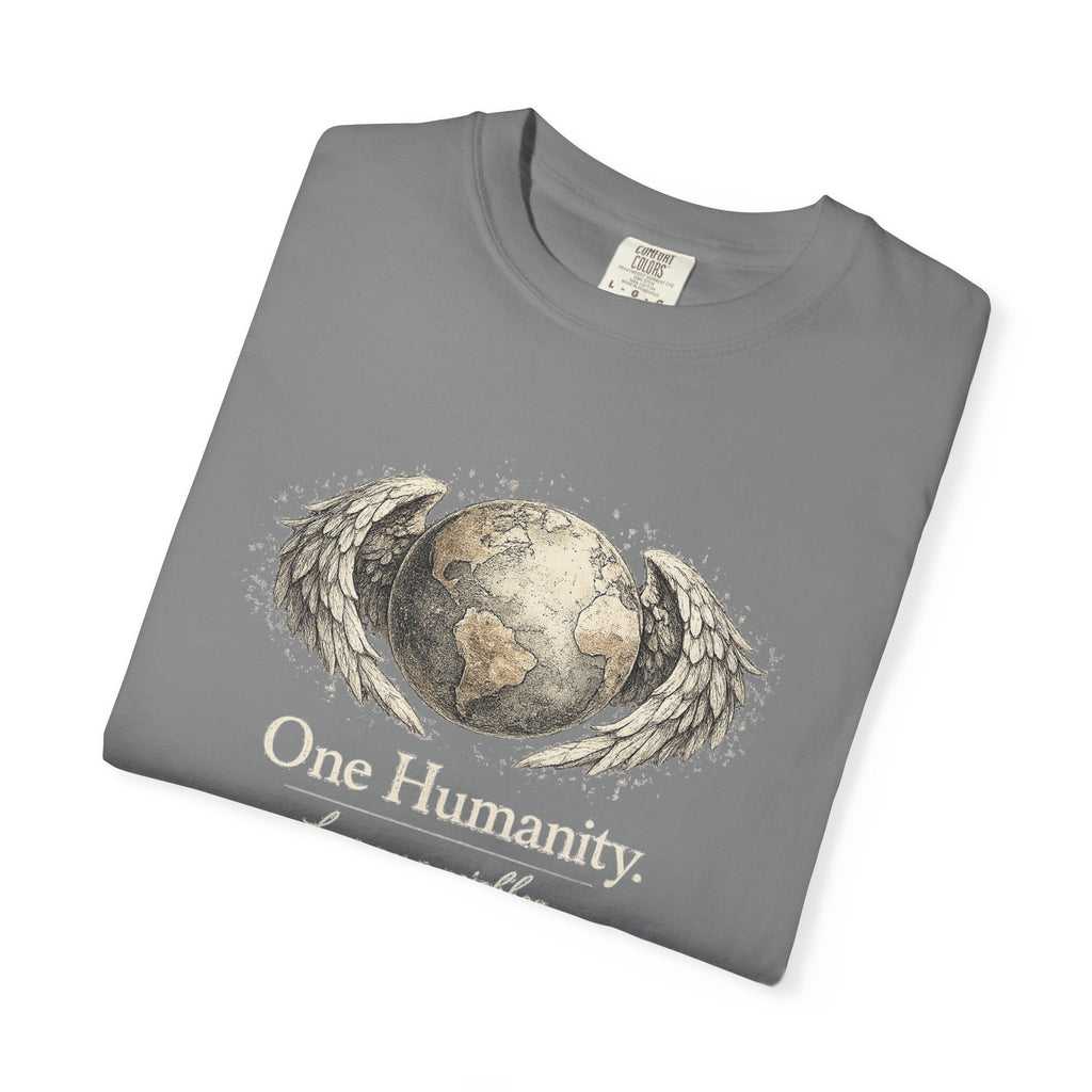 One Humanity T-Shirt – “One Humanity. Love Your Neighbor.” Earth Wings Graphic Tee