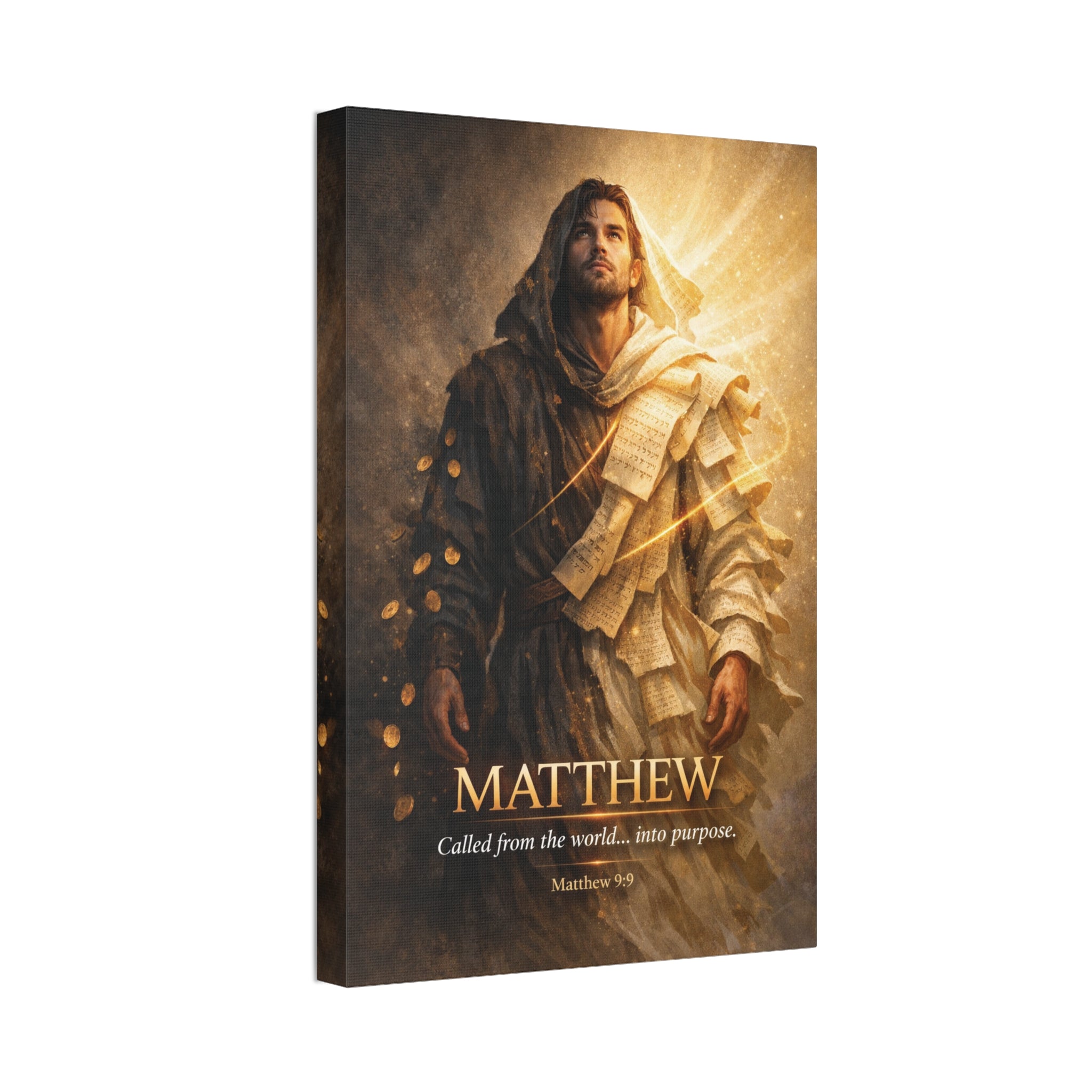 Matthew Bible Canvas Wall Art – “Called from the World… Into Purpose” Christian Scripture Canvas