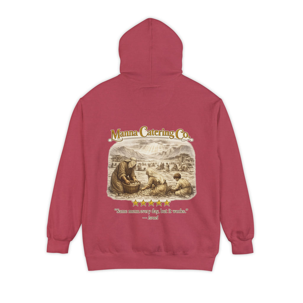 Manna Catering Co. – Hoodie | “Manna Review” Vintage Graphic – Five-Star Faith Series