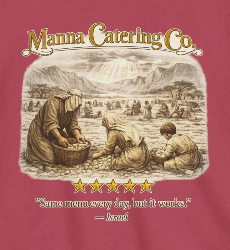 Manna Catering Co. – Hoodie | “Manna Review” Vintage Graphic – Five-Star Faith Series