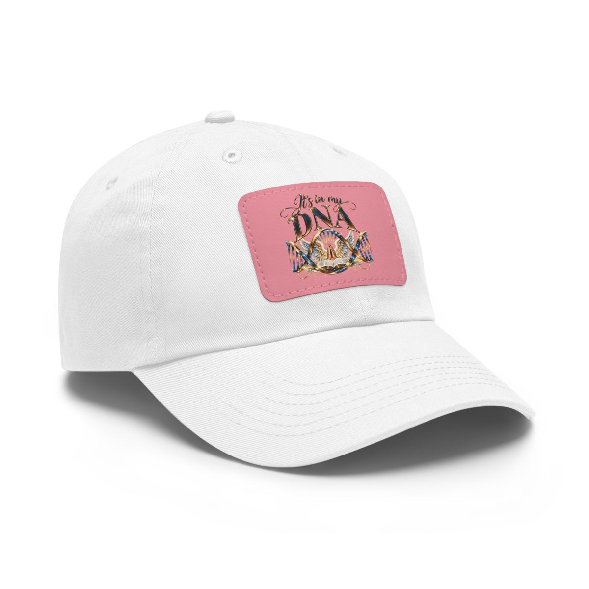 It's in My DNA Christian Dad Hat – Faith-Inspired Faux Leather Patch Baseball Cap
