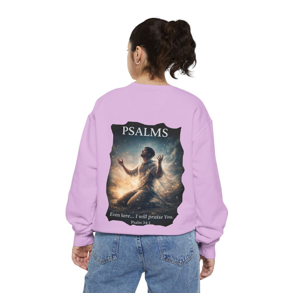 Psalm 34:1 Crewneck Sweatshirt | Inspirational Christian Graphic Sweatshirt | Faith Apparel