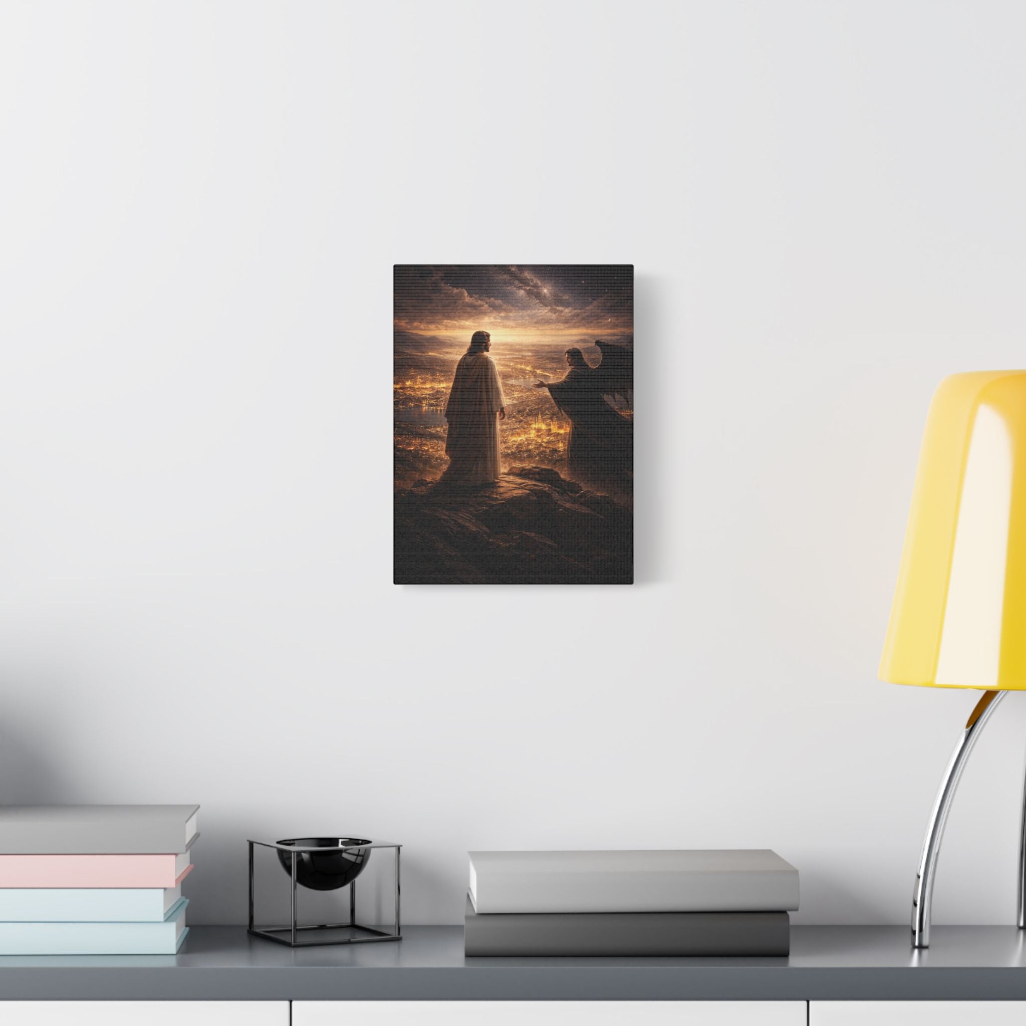 The Kingdom Test Canvas — Christ in the Wilderness Wall Art | Christian Faith Decor