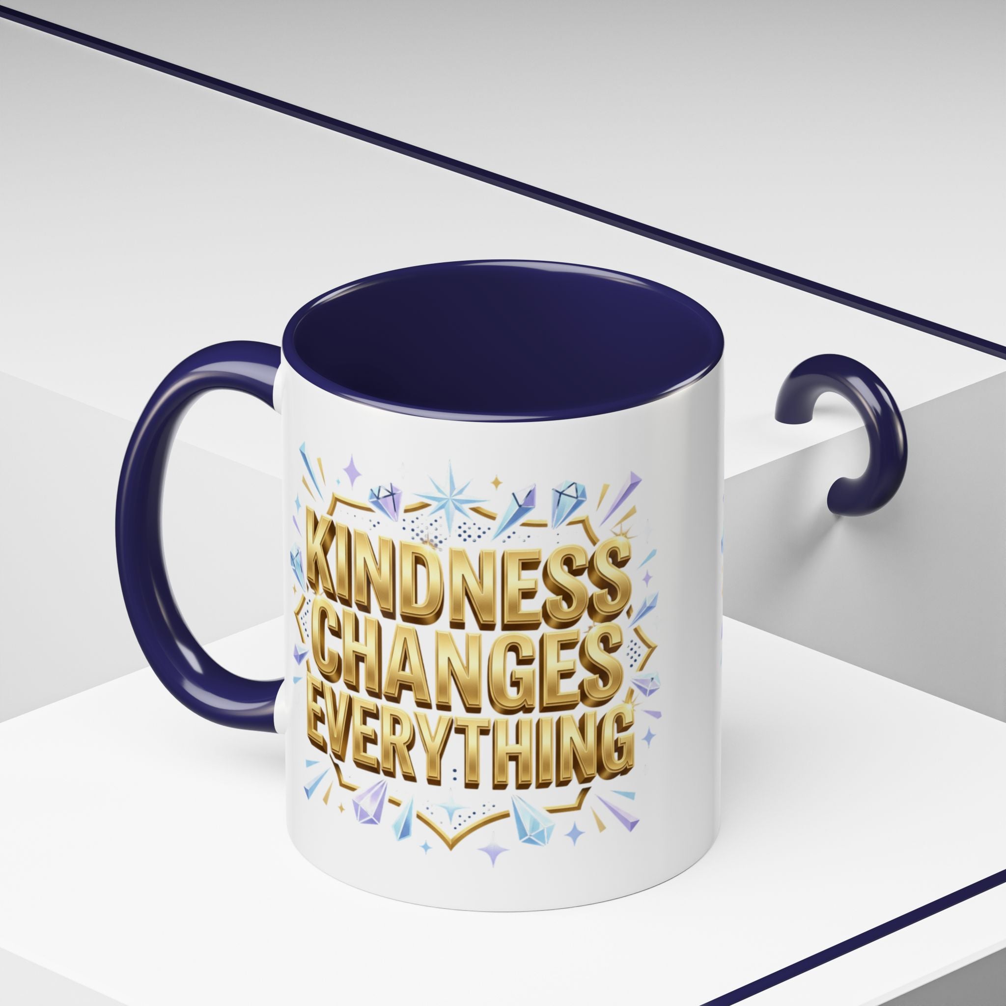 Gold-Kindness Changes Everything Coffee Mug | Inspirational Gold Script Mug | Faith Freedom Creations