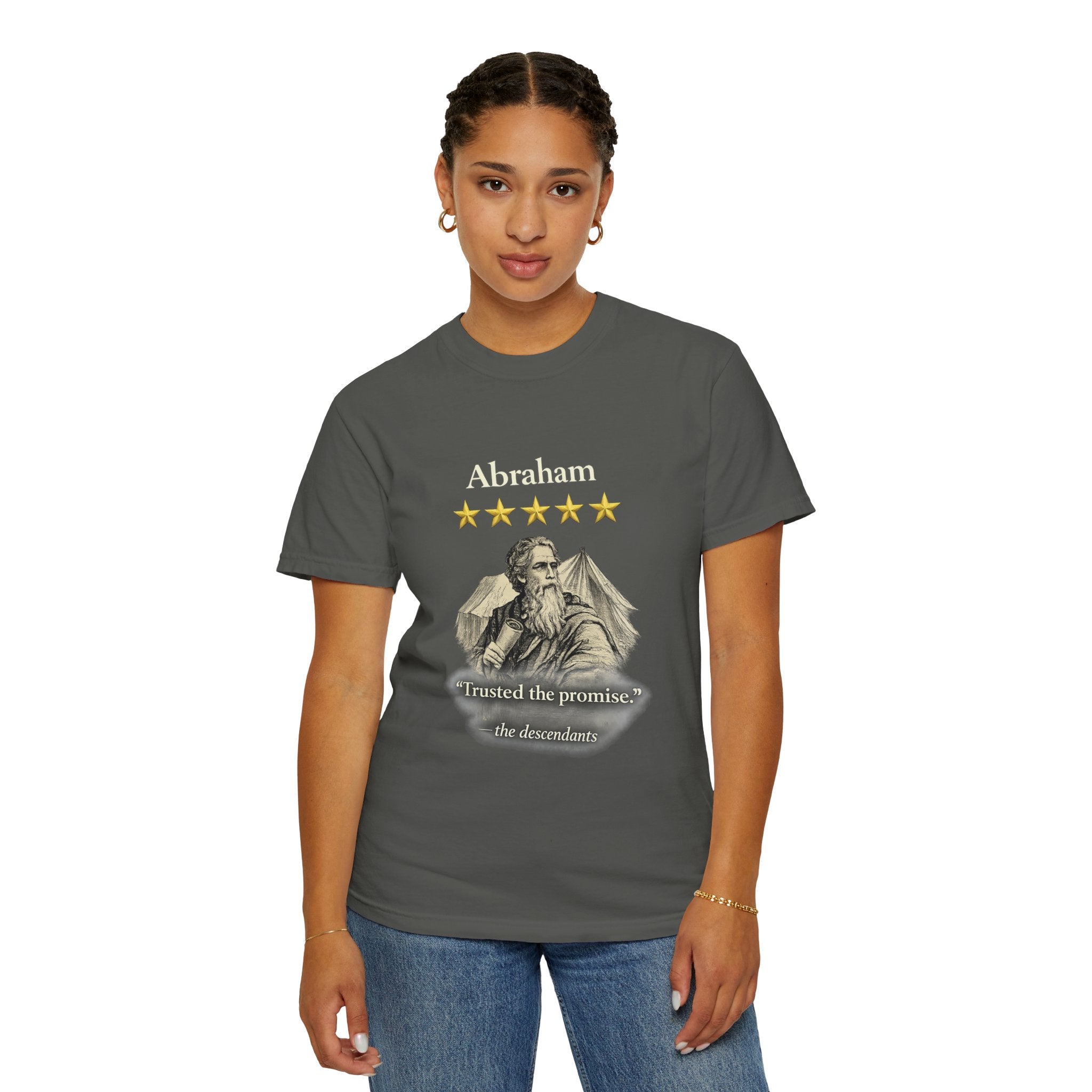 Abraham – Vintage T-Shirt | “I Trusted the Promise” Graphic – Five-Star Faith Series