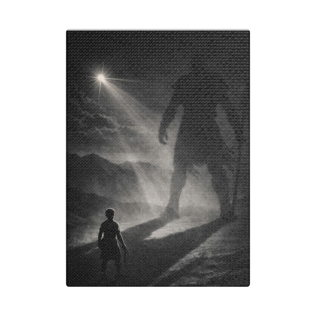 David & Goliath Canvas — “Faith Over Fear” Biblical Wall Art