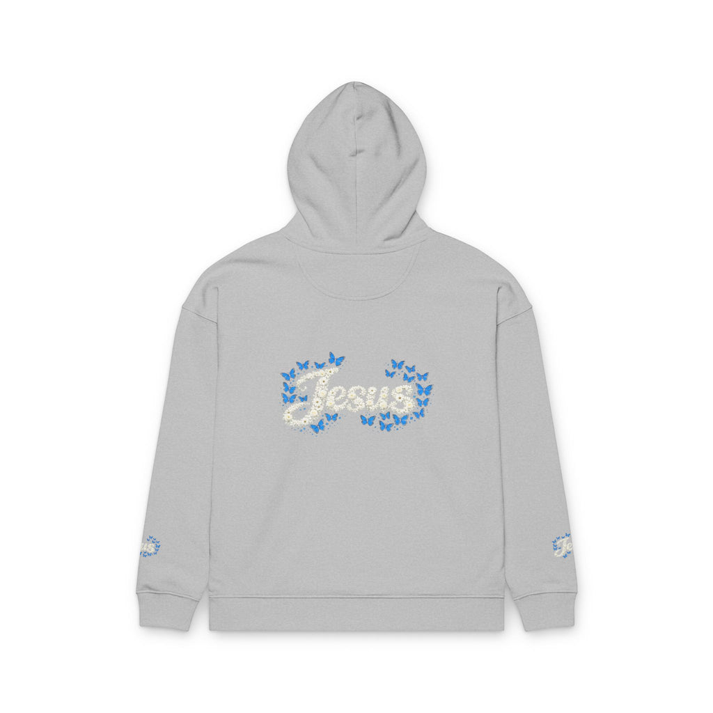 Jesus Floral Hoodie – Christian Faith Organic Pullover | Relaxed Fit Inspirational Hoodie