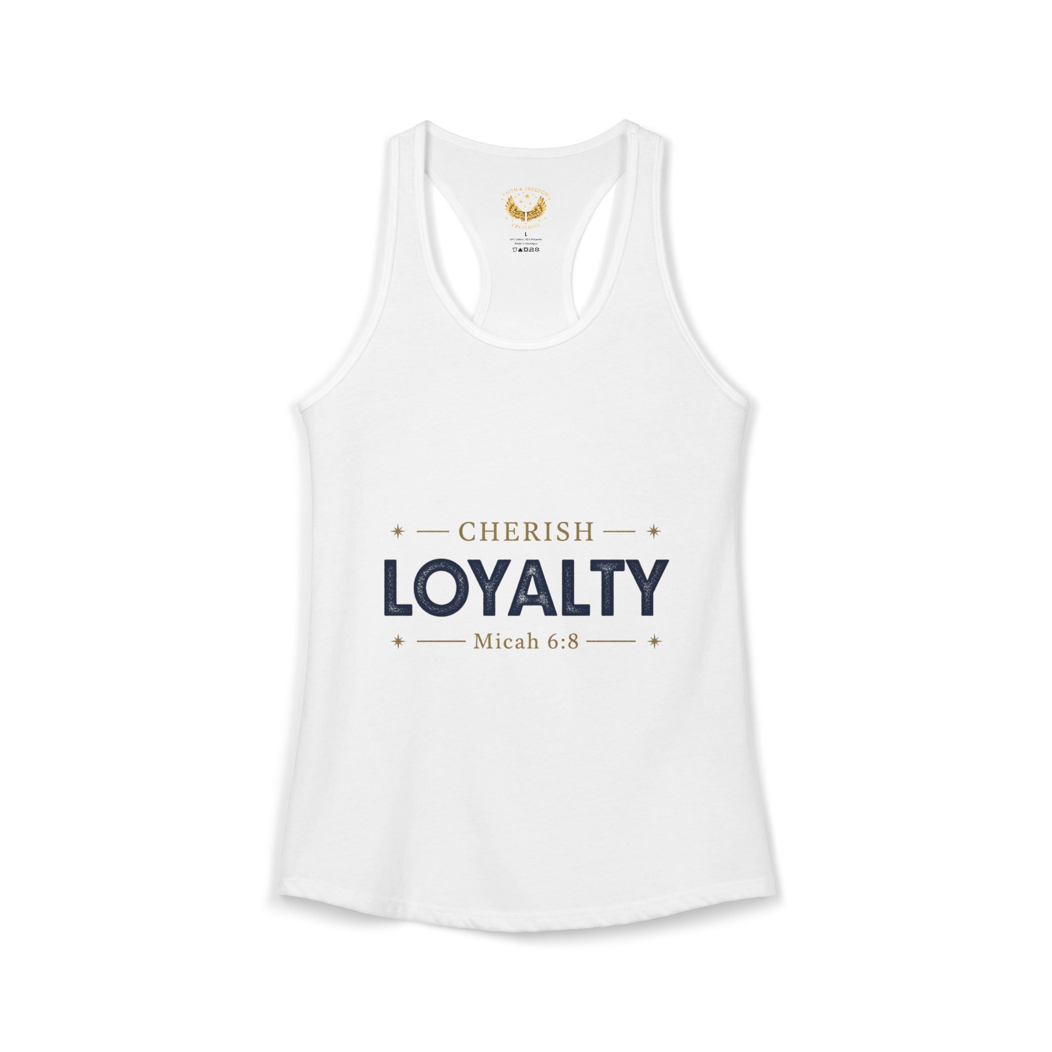 Cherish Loyalty – Women’s Racerback Tank | Inspirational Faith Graphic