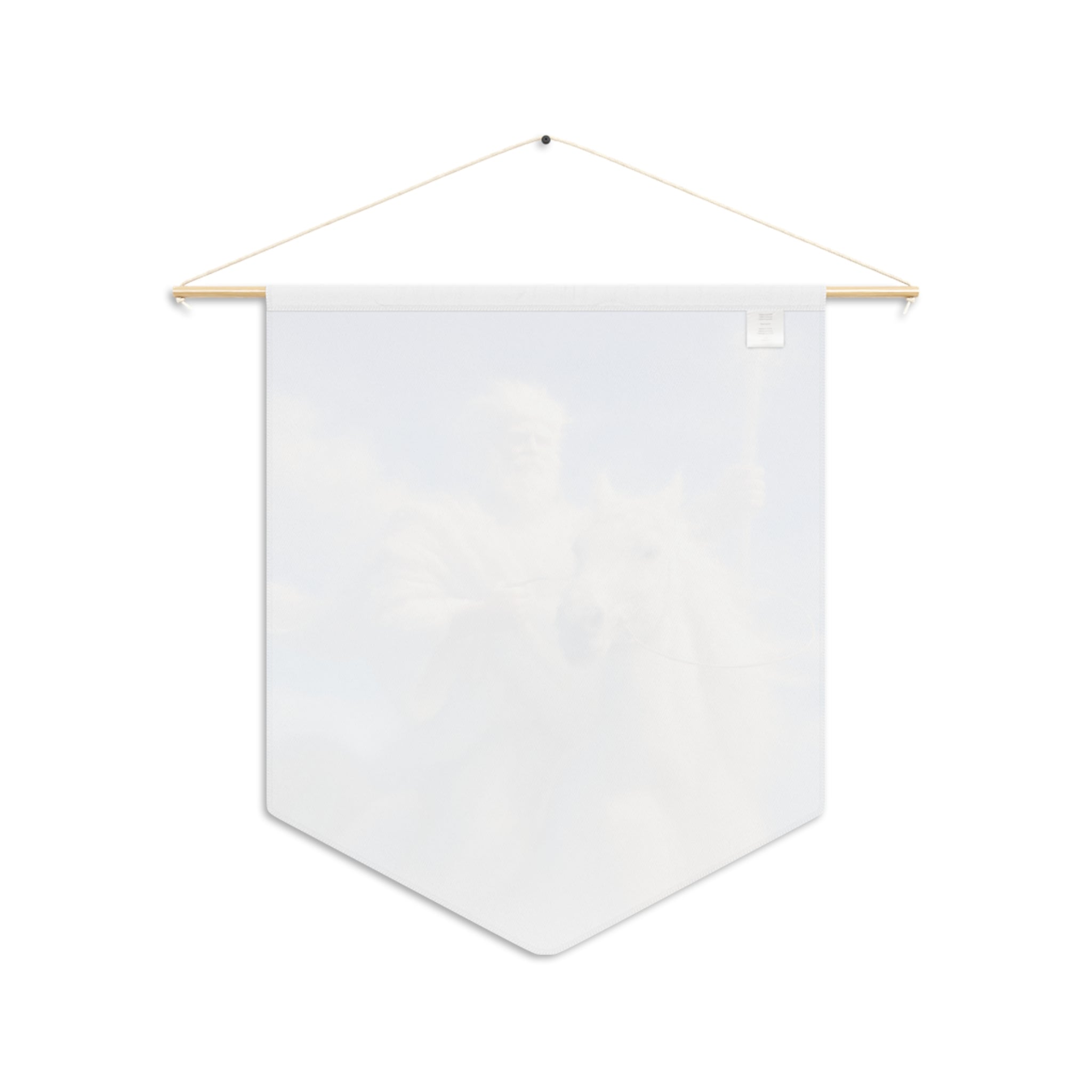 Jesus Riding White Horse Pennant | Christian Faith Banner | Inspirational Wall Hanging Decor