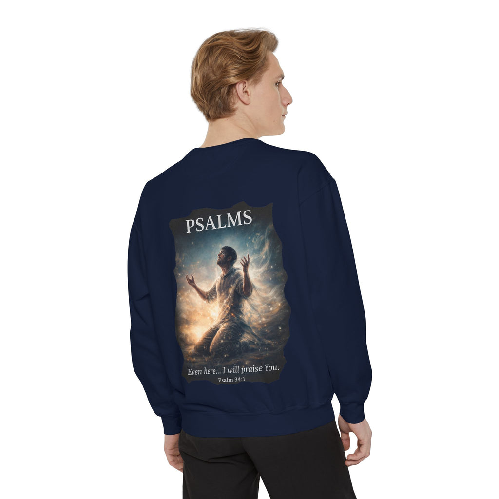 Psalm 34:1 Crewneck Sweatshirt | Inspirational Christian Graphic Sweatshirt | Faith Apparel