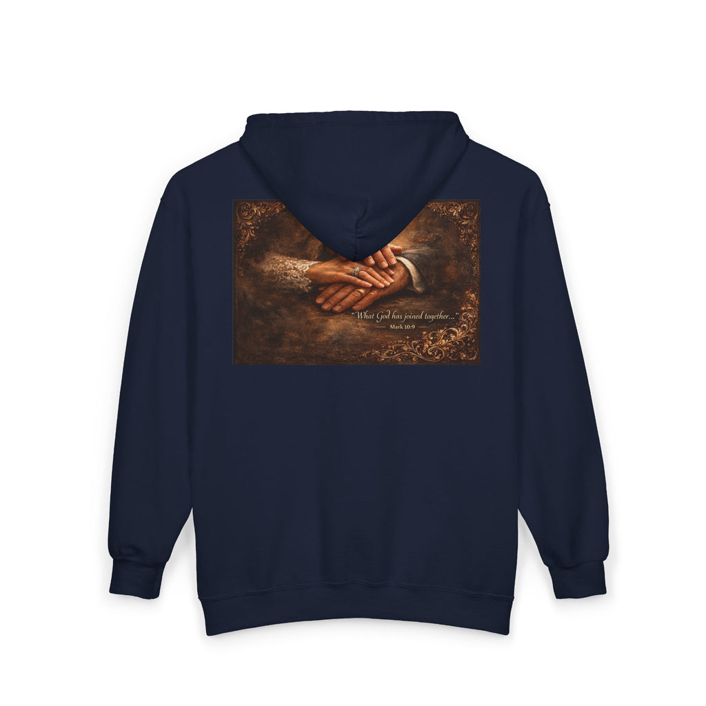 Hold My Hand and Together – Inspirational Prayer Hands Zip Hoodie | Faith Inspired Christian Hoodie