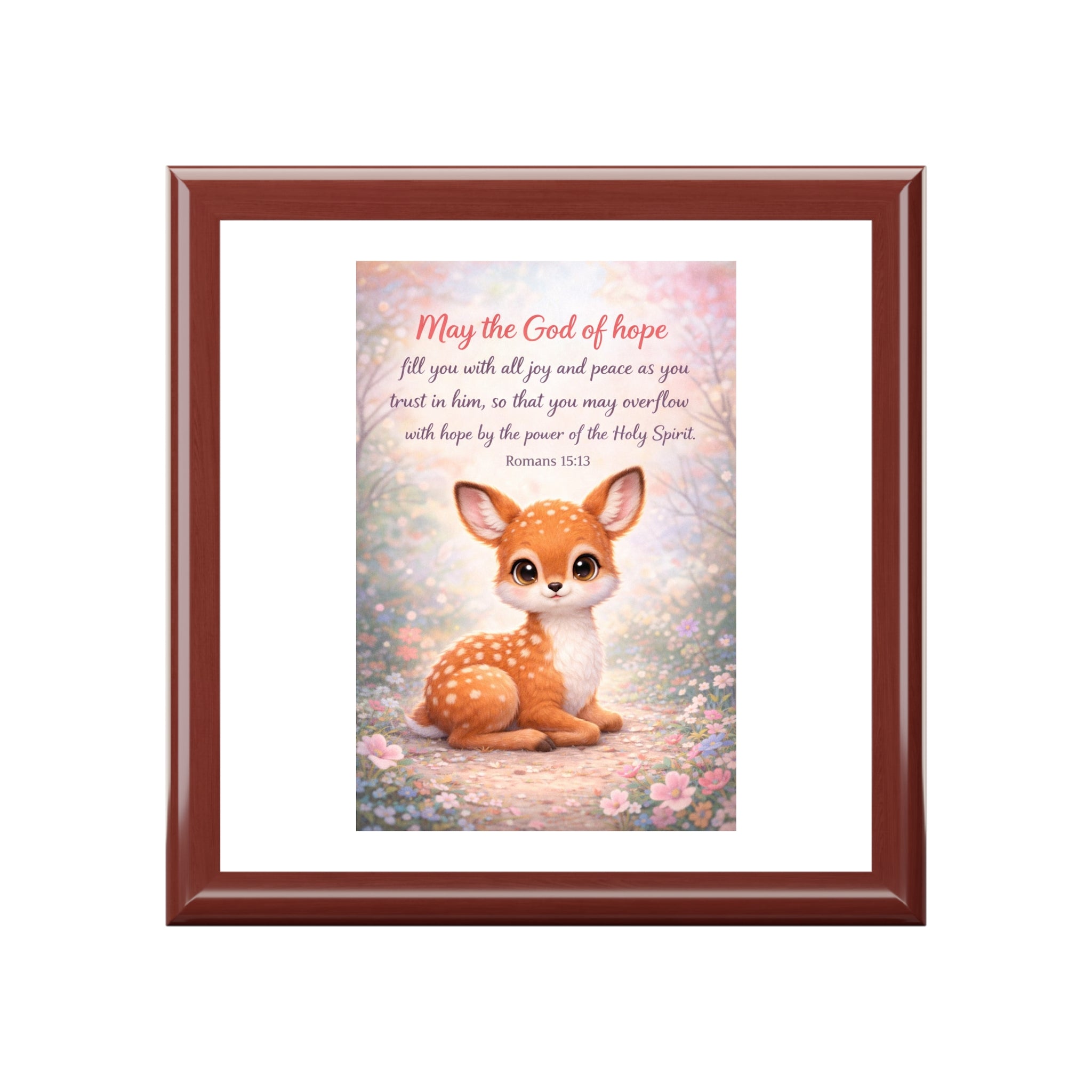 May the God of Hope Fill You - Fawn Jewelry Box with Romans 15:13