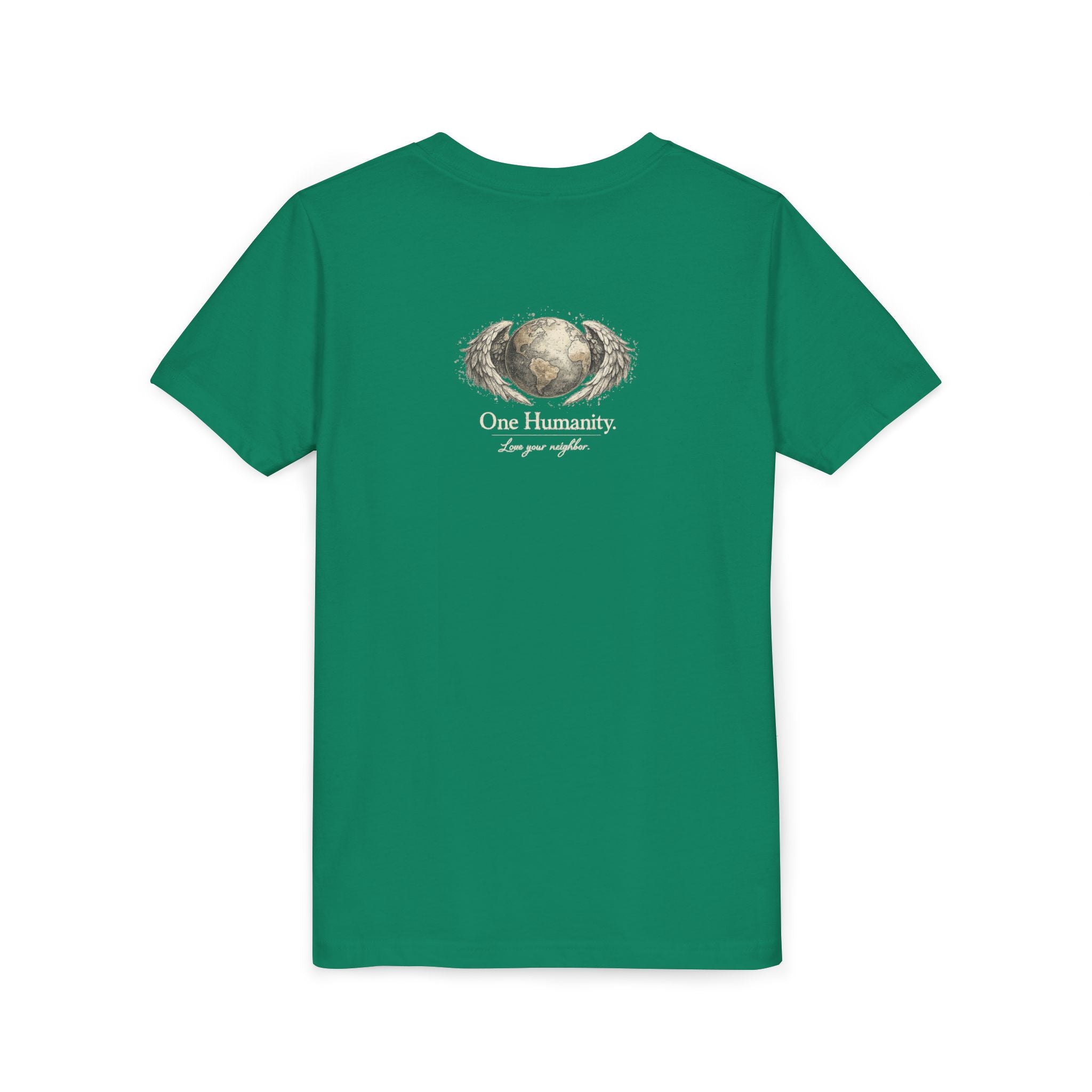 Youth “Quiet Kindness Changes Everything” Tee – Kids Inspirational T-Shirt with Earth & Friends Graphic