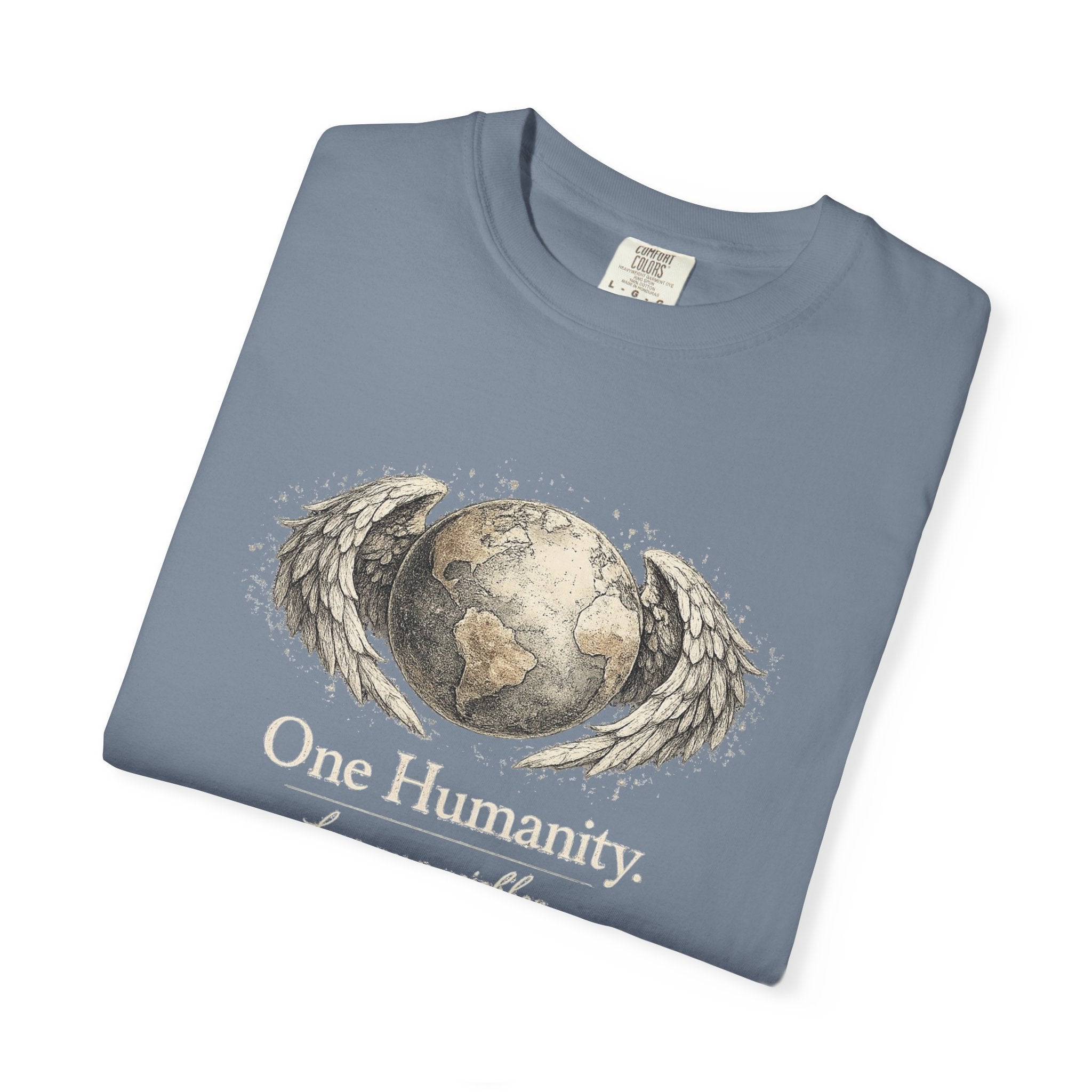 One Humanity T-Shirt – “One Humanity. Love Your Neighbor.” Earth Wings Graphic Tee
