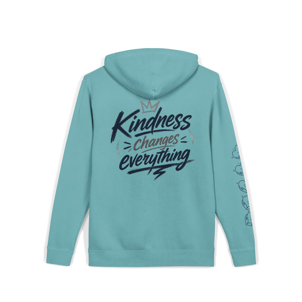 Kindness Changes Everything Hoodie – Heart Graphic Pigment-Dyed Sweatshirt