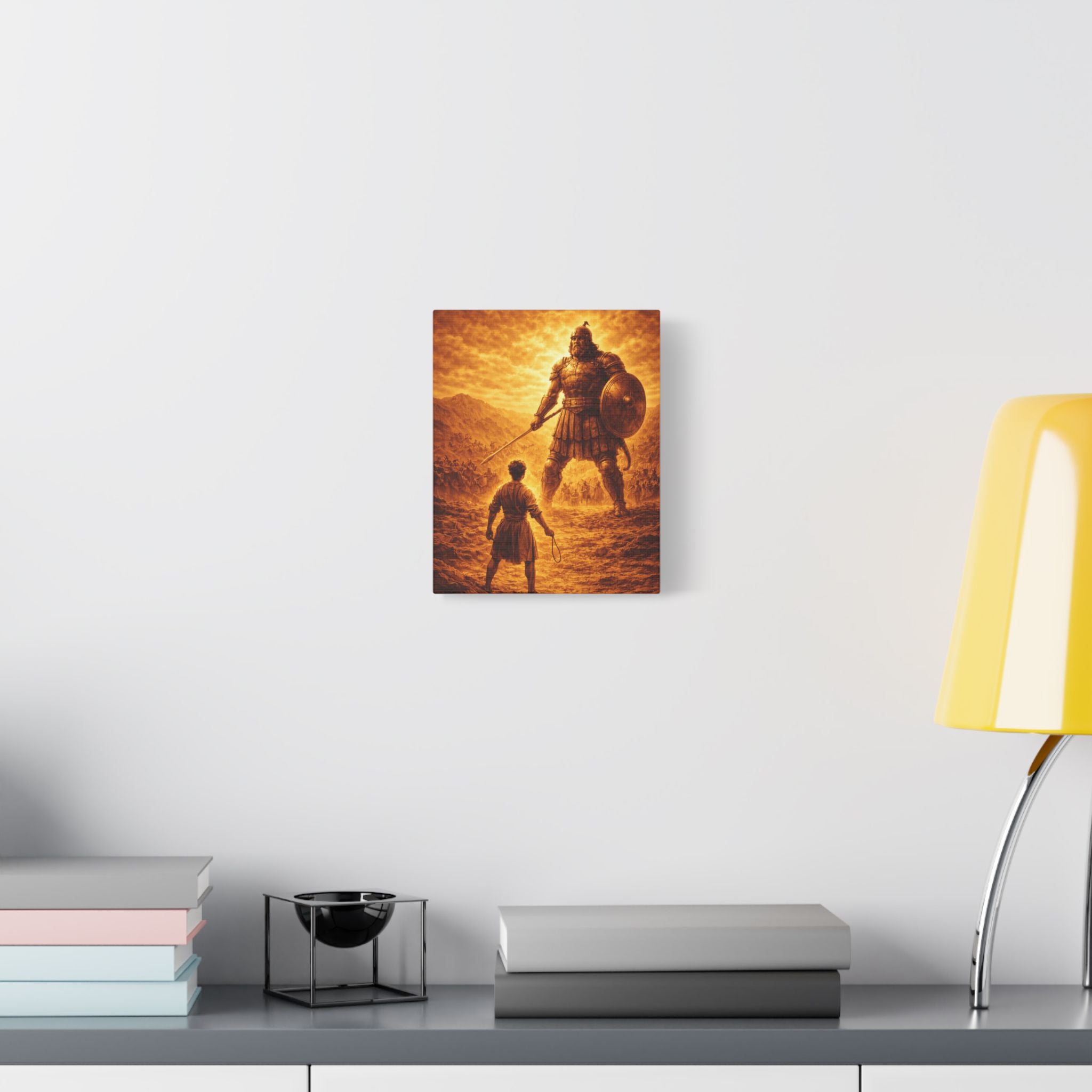 David and Goliath – Religious Biblical Wall Art Canvas Print