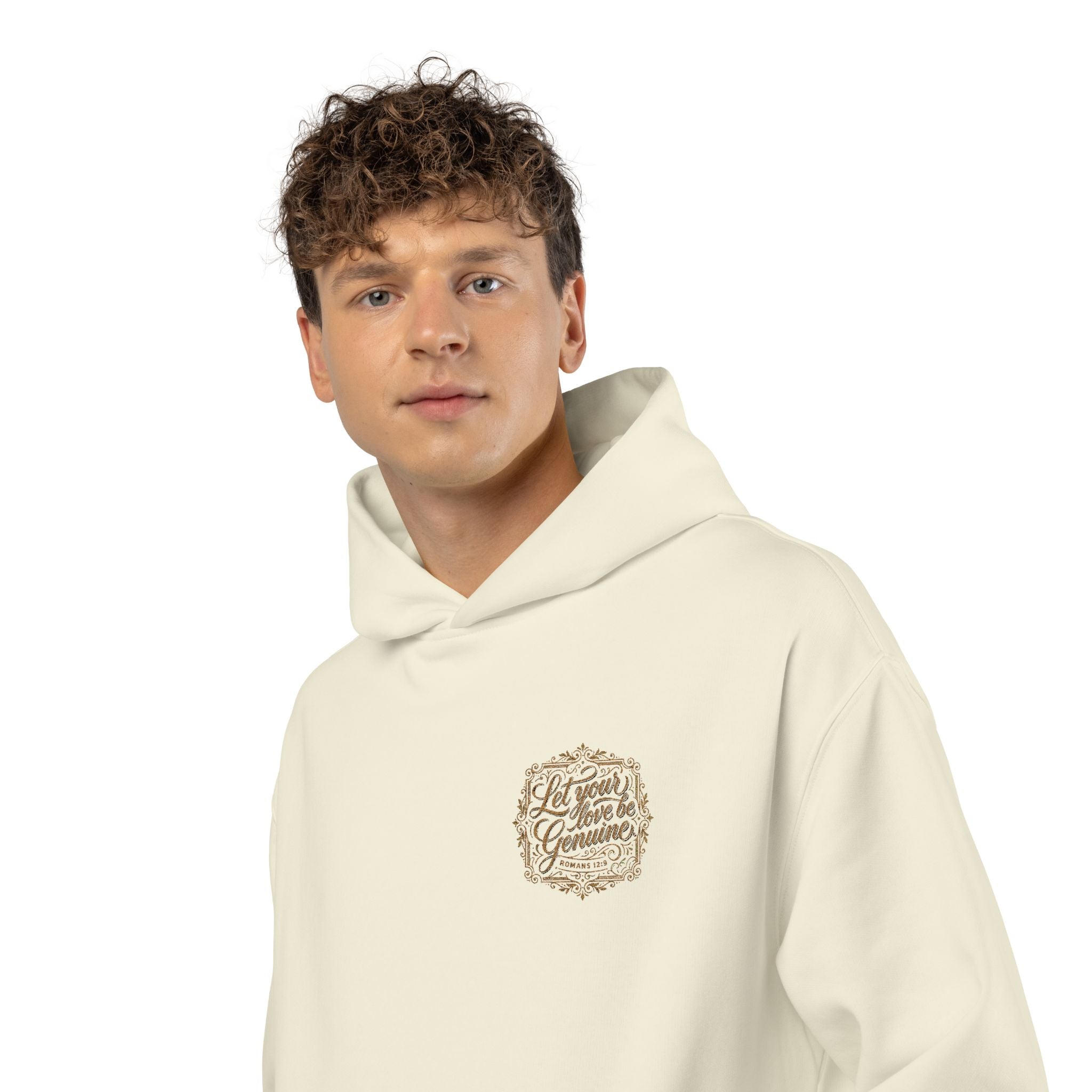 “Let Your Love Be Genuine” Hoodie – Romans 12:9 Christian Pullover | Faith & Freedom Creations