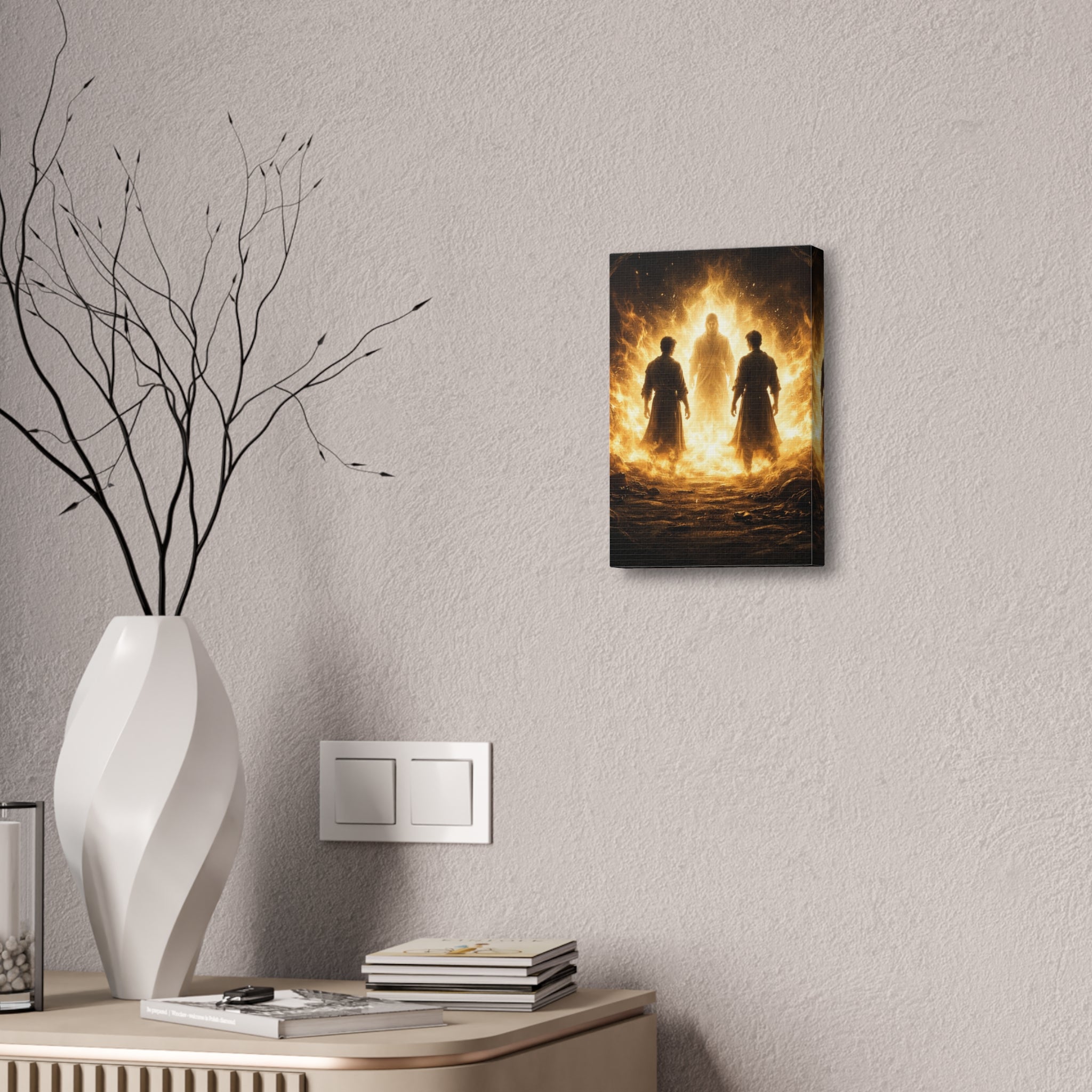 🌟"Not Alone in the Fire" — Daniel 3:25 Canvas Print