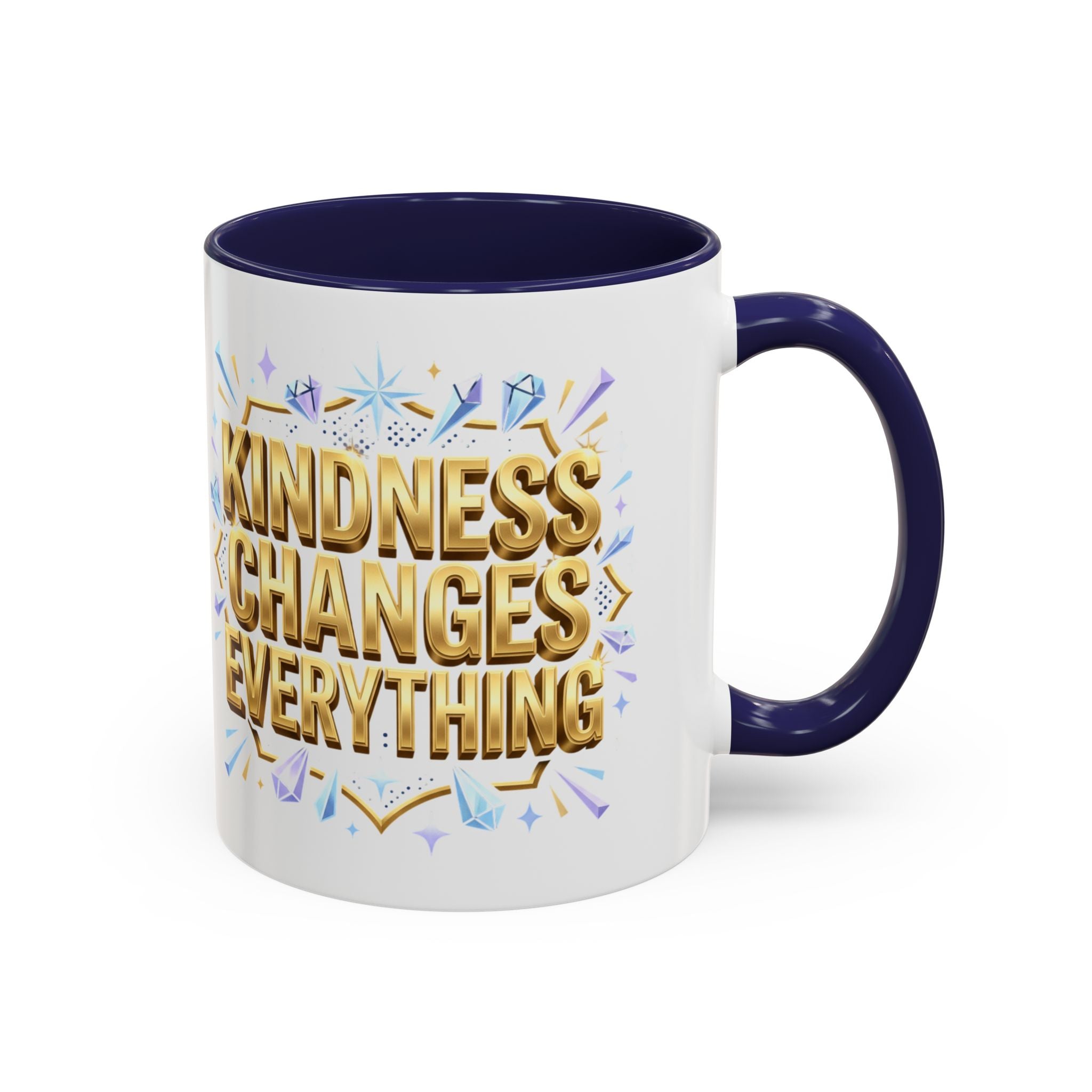 Gold-Kindness Changes Everything Coffee Mug | Inspirational Gold Script Mug | Faith Freedom Creations