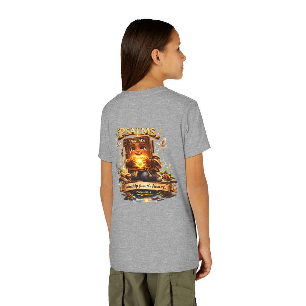 Praise Him Psalms 34:1 Youth T-Shirt | Christian Kids Faith Tee | Inspirational Youth Apparel