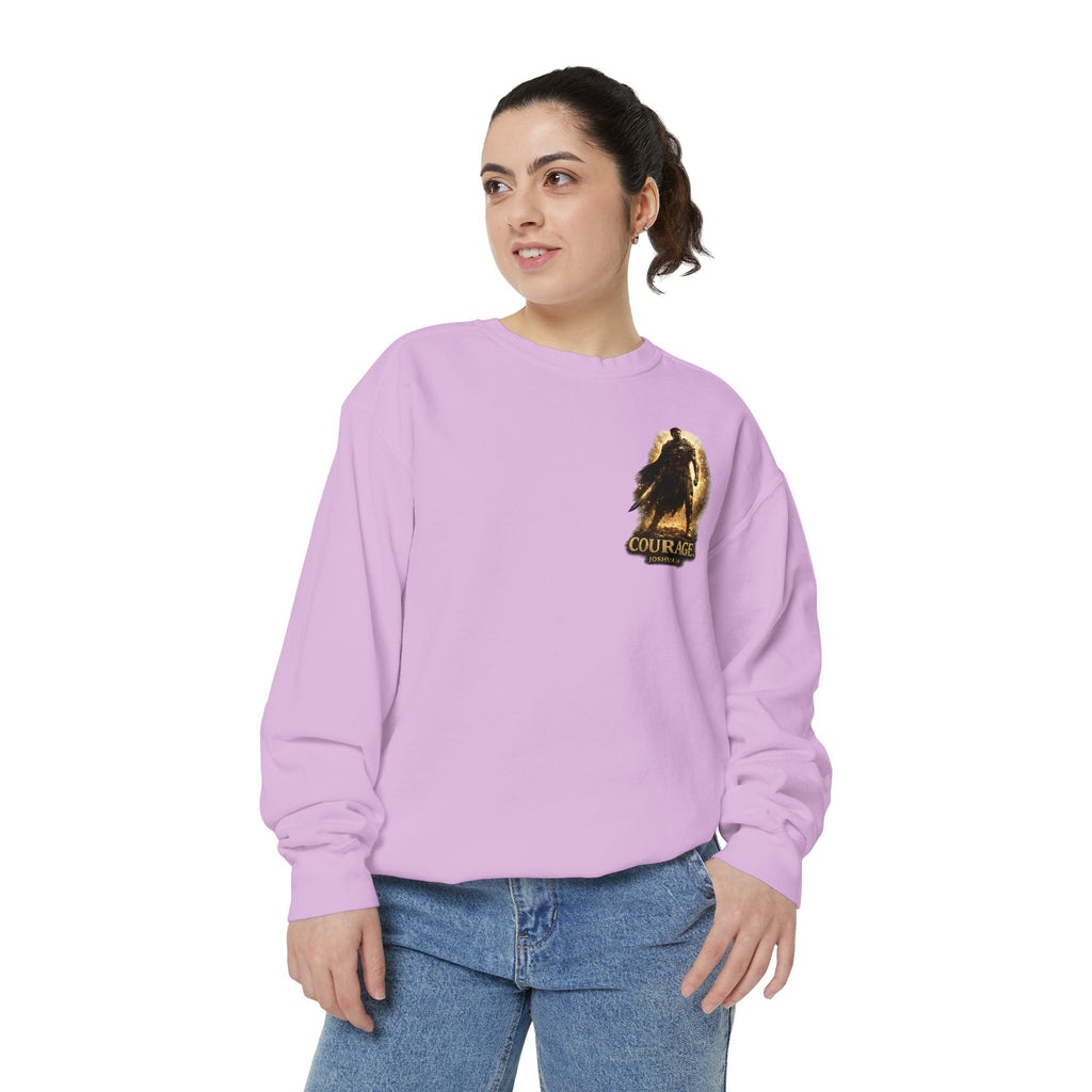 Joshua Courage Sweatshirt | Be Strong and Courageous Christian Crewneck | Inspirational Faith Apparel