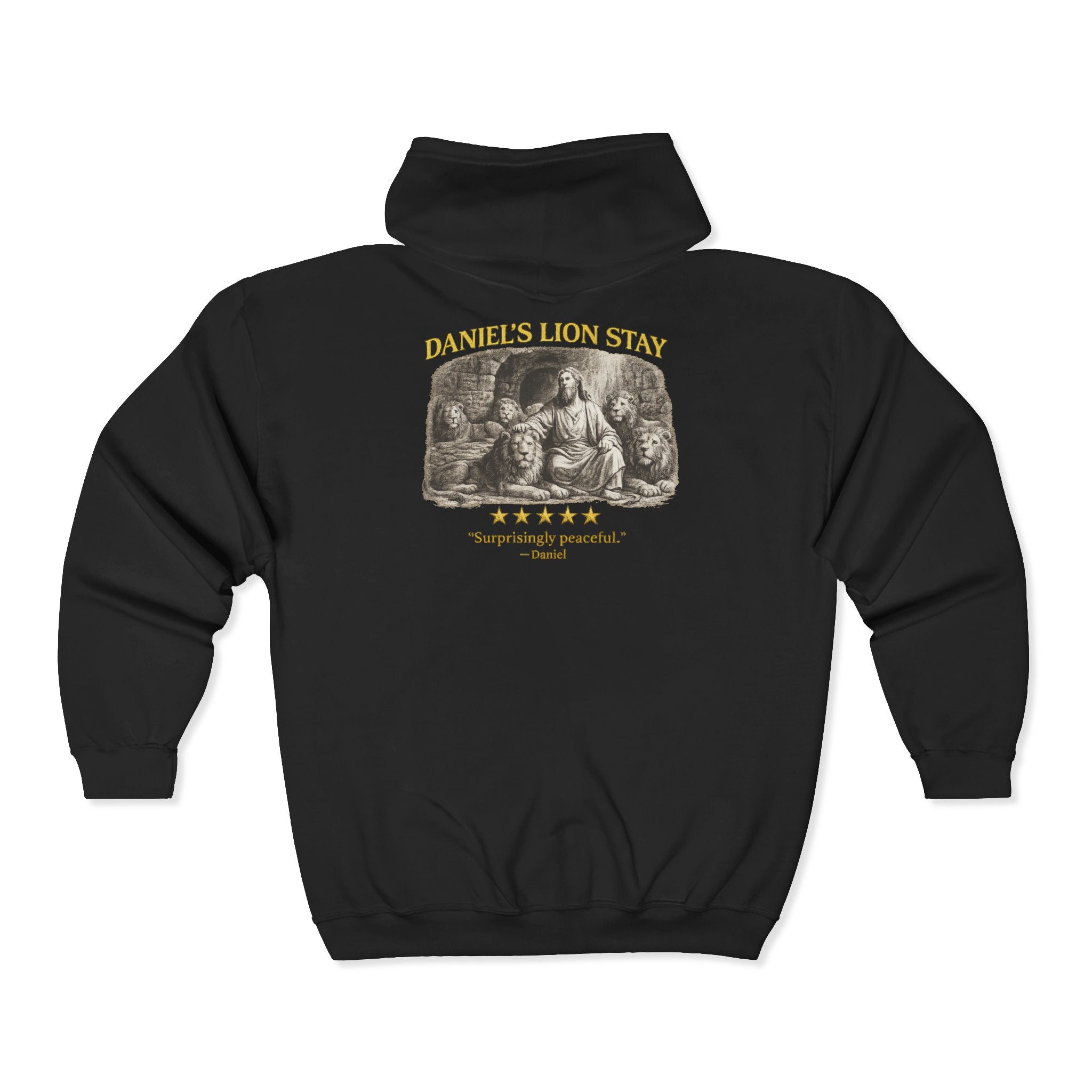 Daniel's Lion's Den Full-Zip Hoodie - Vintage Biblical Lion of Judah