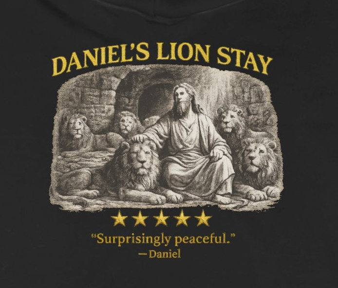 Daniel – Full-Zip Hoodie | Lion’s Den Vintage Graphic – Five-Star Faith Series