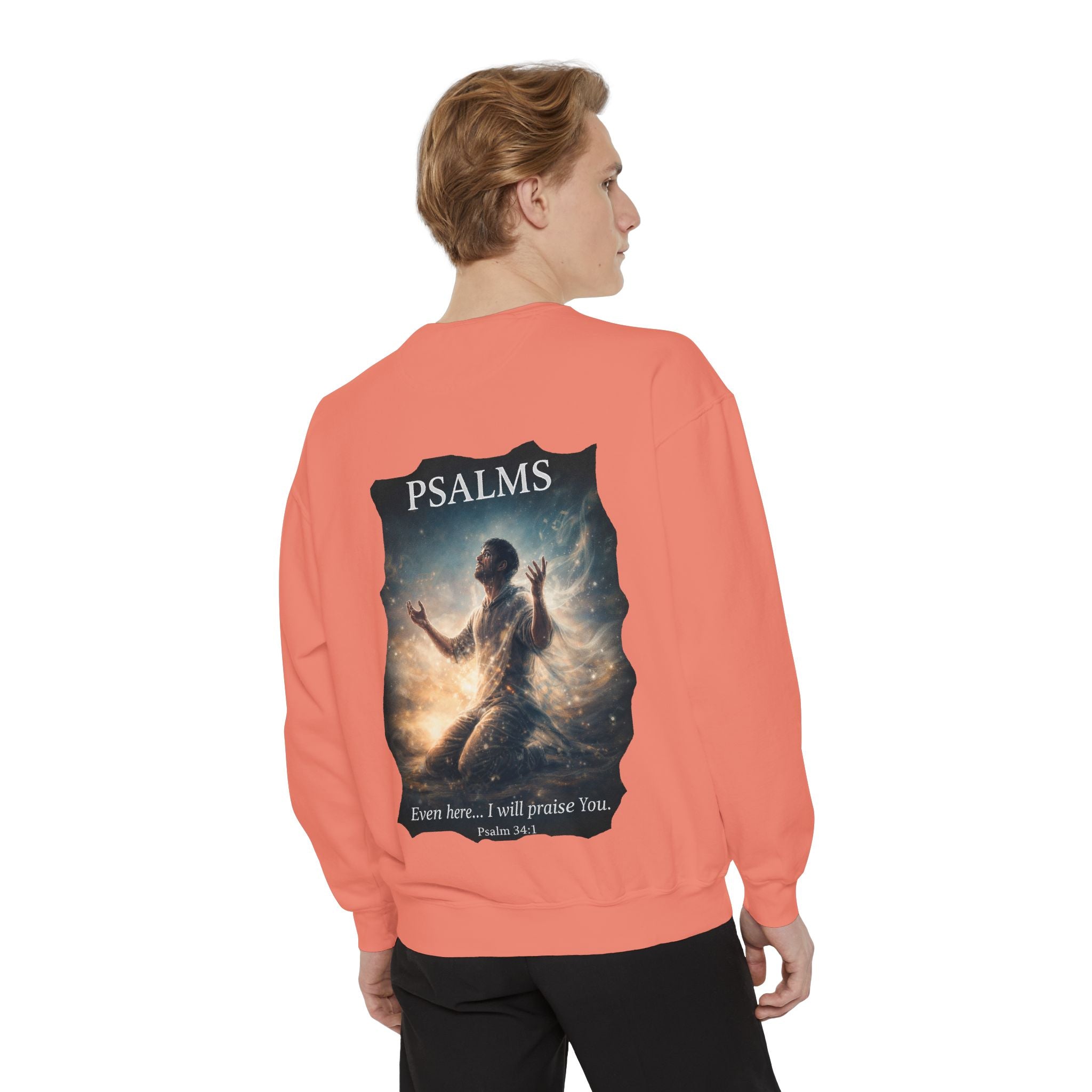 Psalm 34:1 Crewneck Sweatshirt | Inspirational Christian Graphic Sweatshirt | Faith Apparel