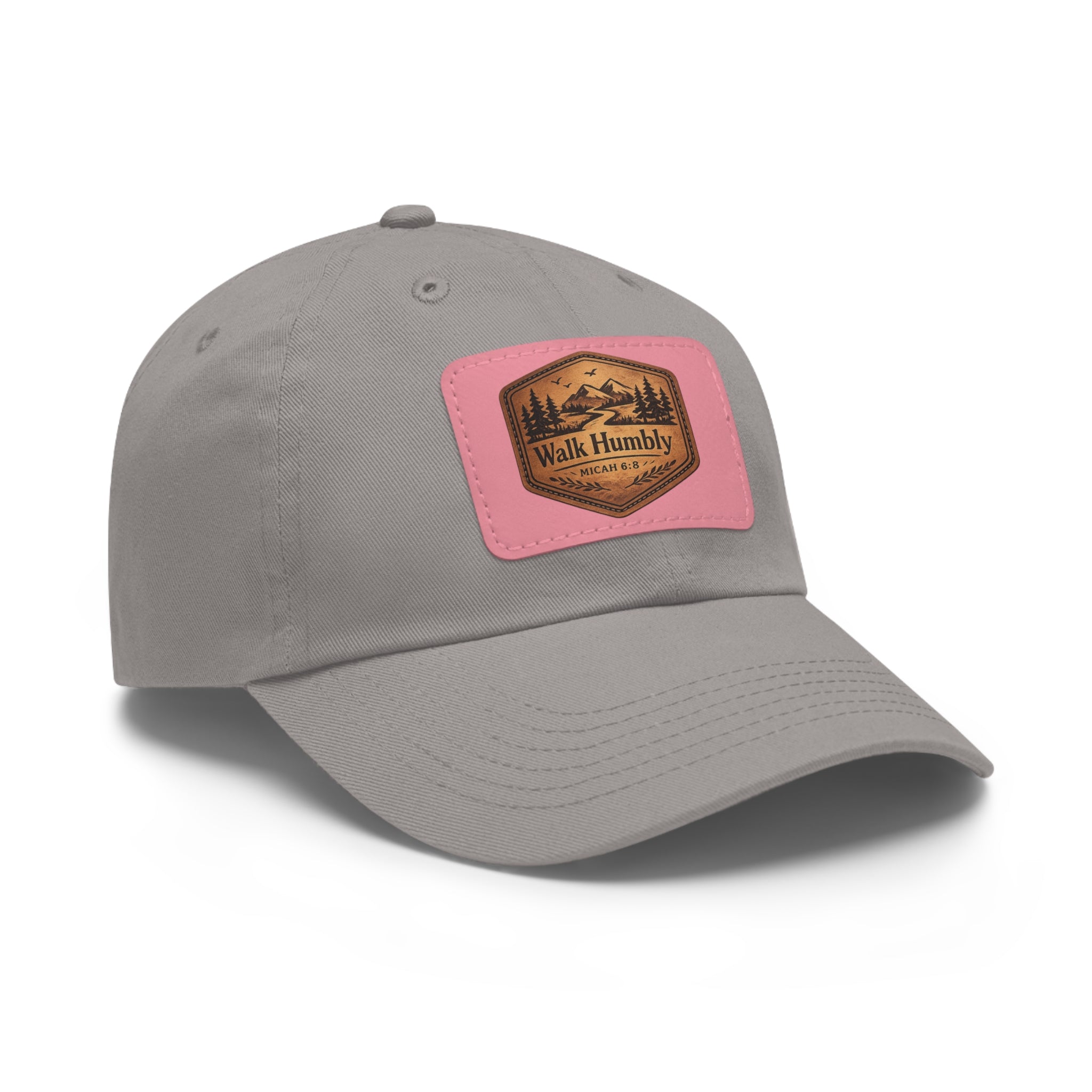 Walk Humbly Leather Patch Dad Hat | Micah 6:8 Christian Outdoor Cap | Faith Freedom Creations