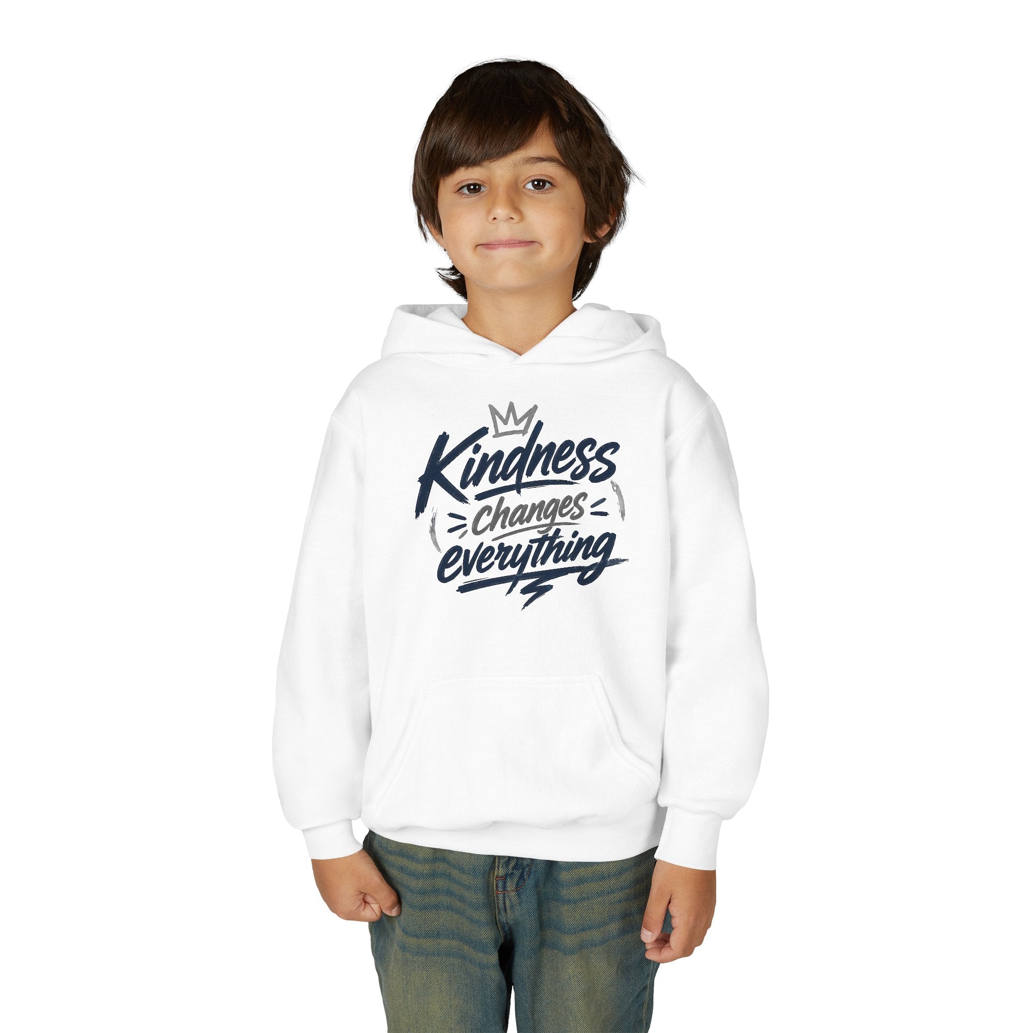 Youth Hoodie – “Kindness Changes Everything” Inspirational Kids Pullover