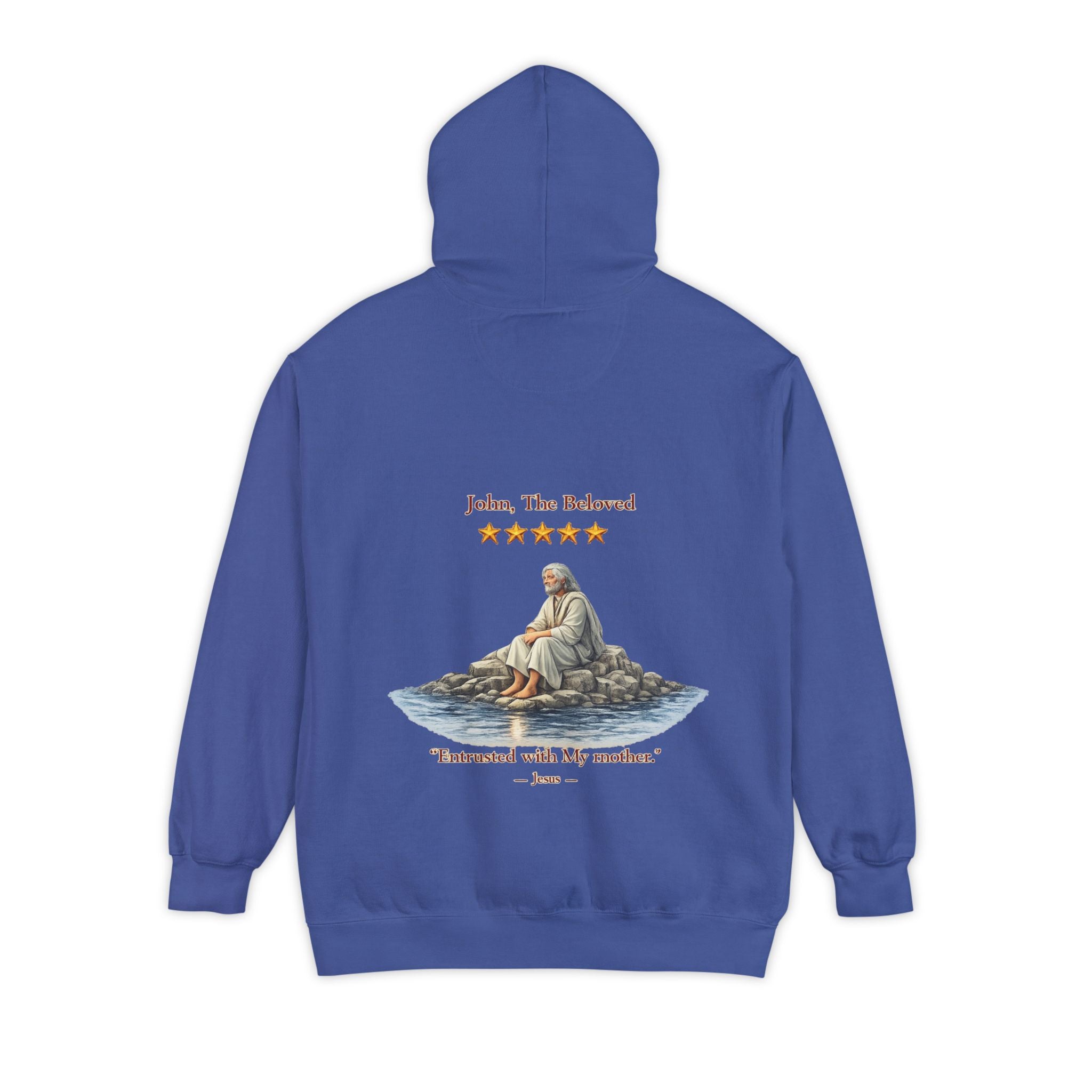 "John The Beloved Review, by Jesus"Hoodie — Illustrated Religious Graphic Pullover-⭐ Five-Star Faith Series⭐