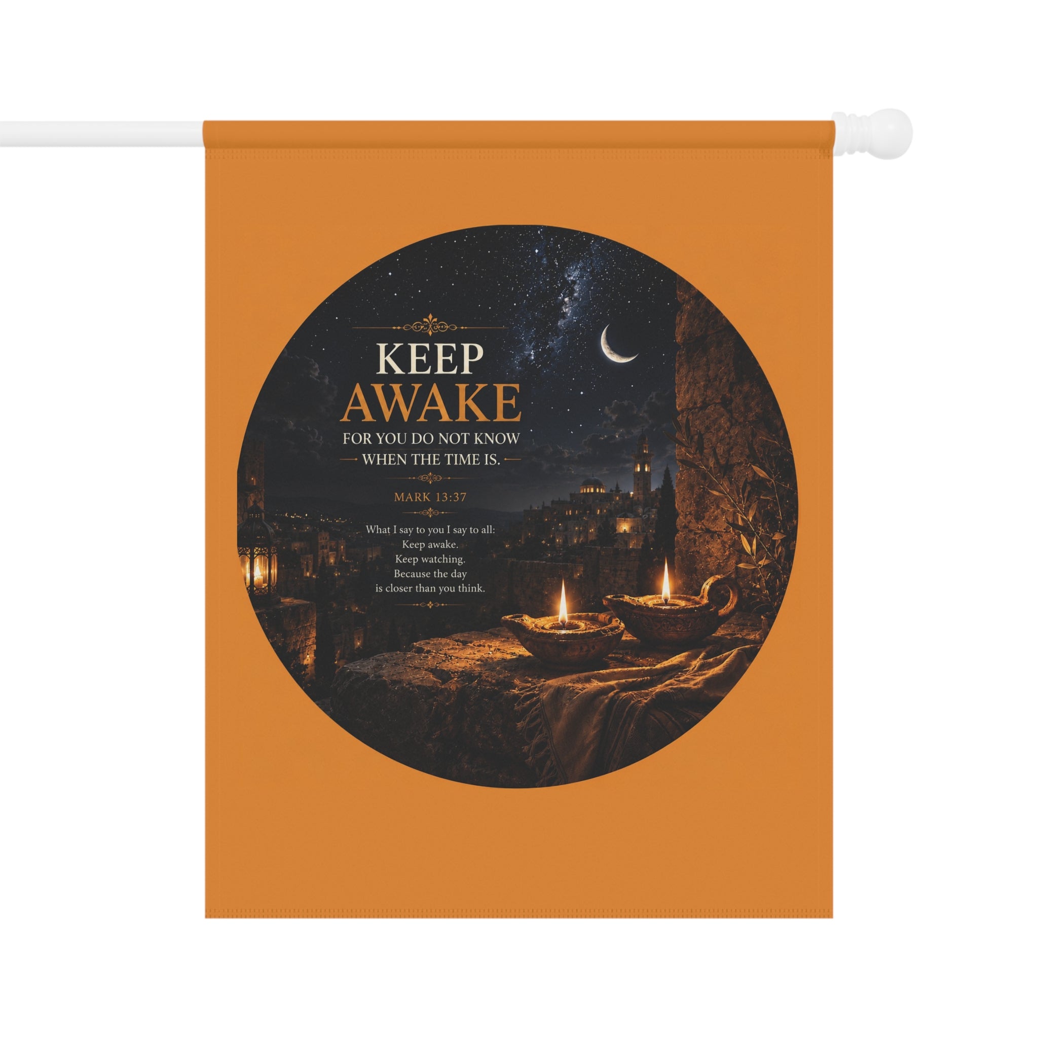 Keep Awake Garden Flag | Nightscape Inspirational Outdoor Banner | Poetic Moonlight Garden Decor