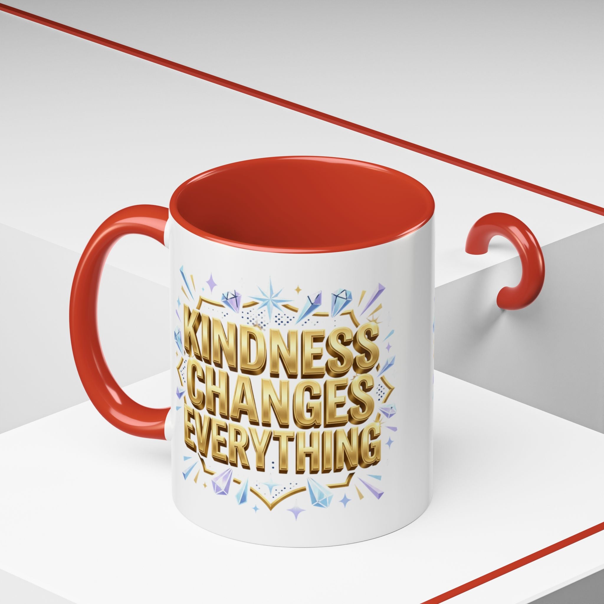 Gold-Kindness Changes Everything Coffee Mug | Inspirational Gold Script Mug | Faith Freedom Creations