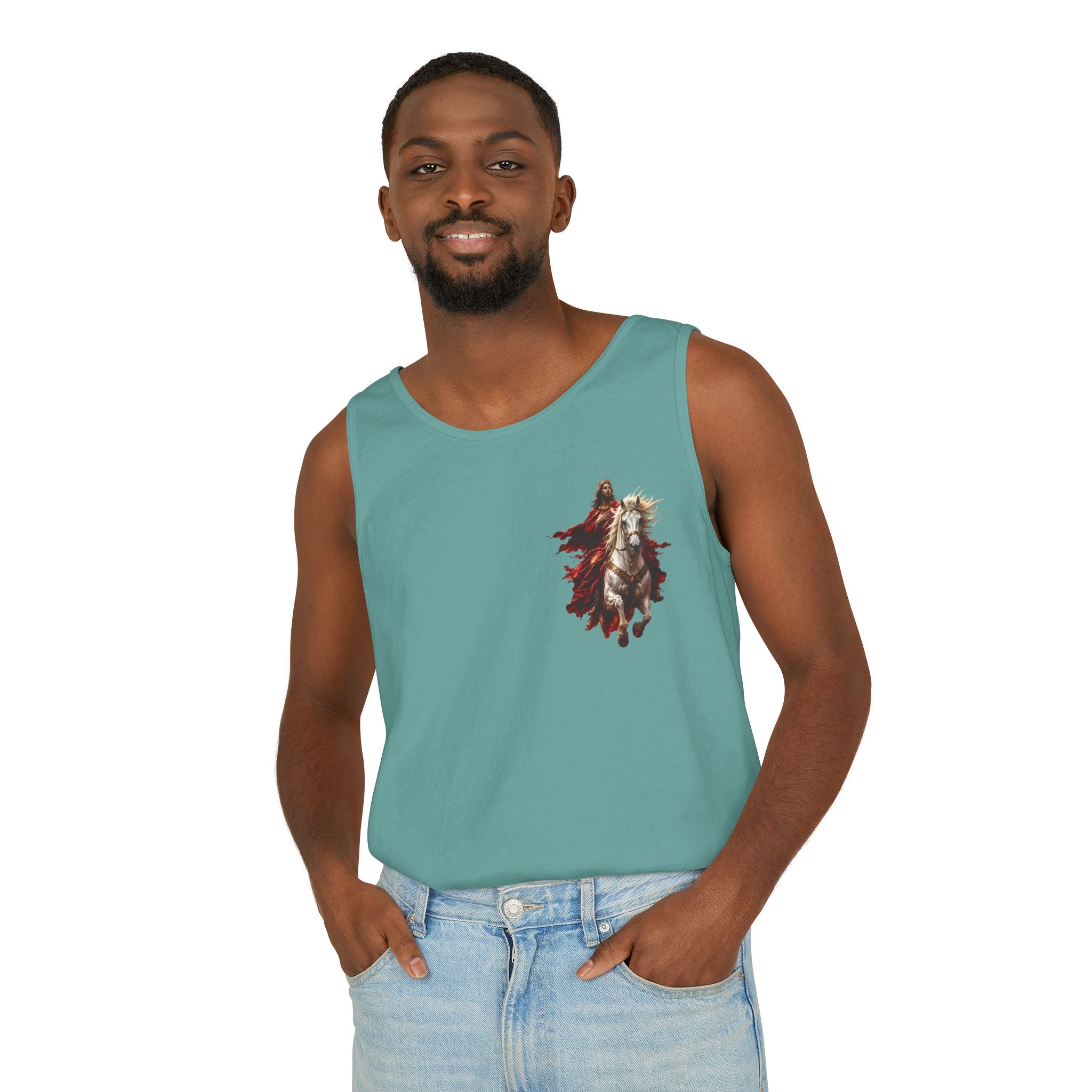 Jesus Second Coming Tank Top | Jesus on White Horse Christian Tank | Inspirational Faith Apparel