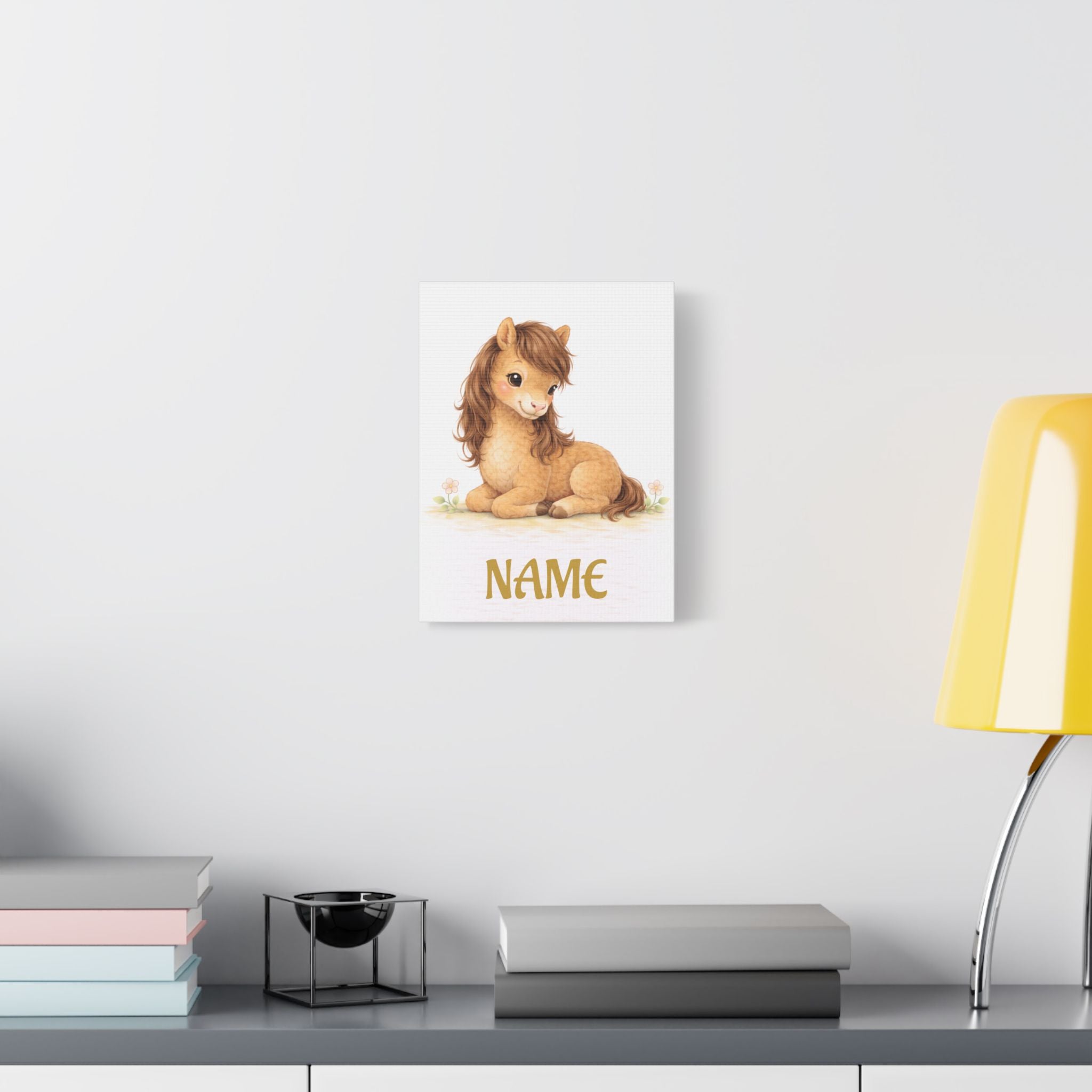 Personalized Foal Canvas — Custom Name Nursery Wall Art