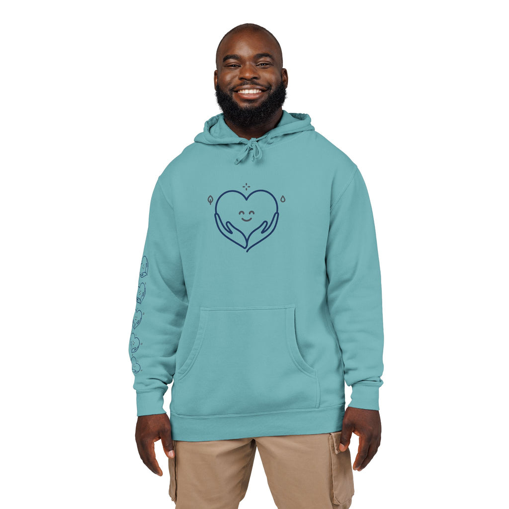 Kindness Changes Everything Hoodie – Heart Graphic Pigment-Dyed Sweatshirt