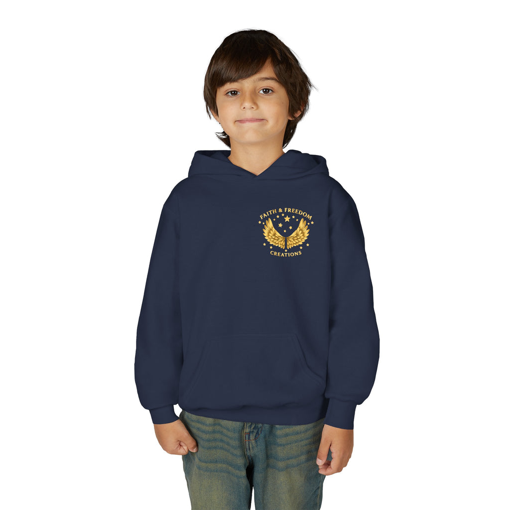Youth “Be Kind to One Another” Hoodie – Cute Bunny Night Sky Scripture Sweatshirt