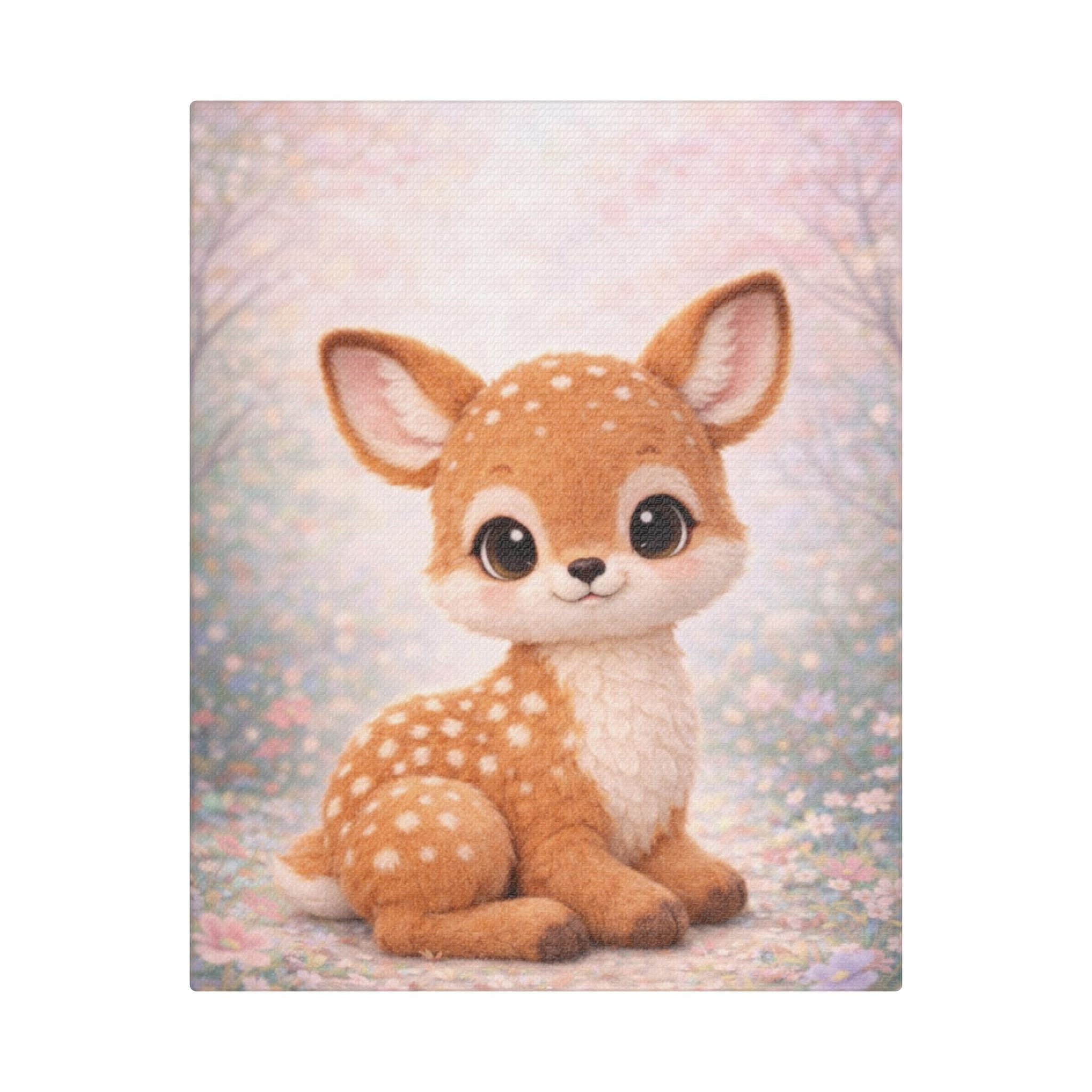 Woodland Fawn Canvas — Nursery Woodland Animal Wall Art