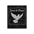 Crushed Velvet Blanket — "Jesus is Peace" Dove Throw (Religious Comfort, Faith Gift)