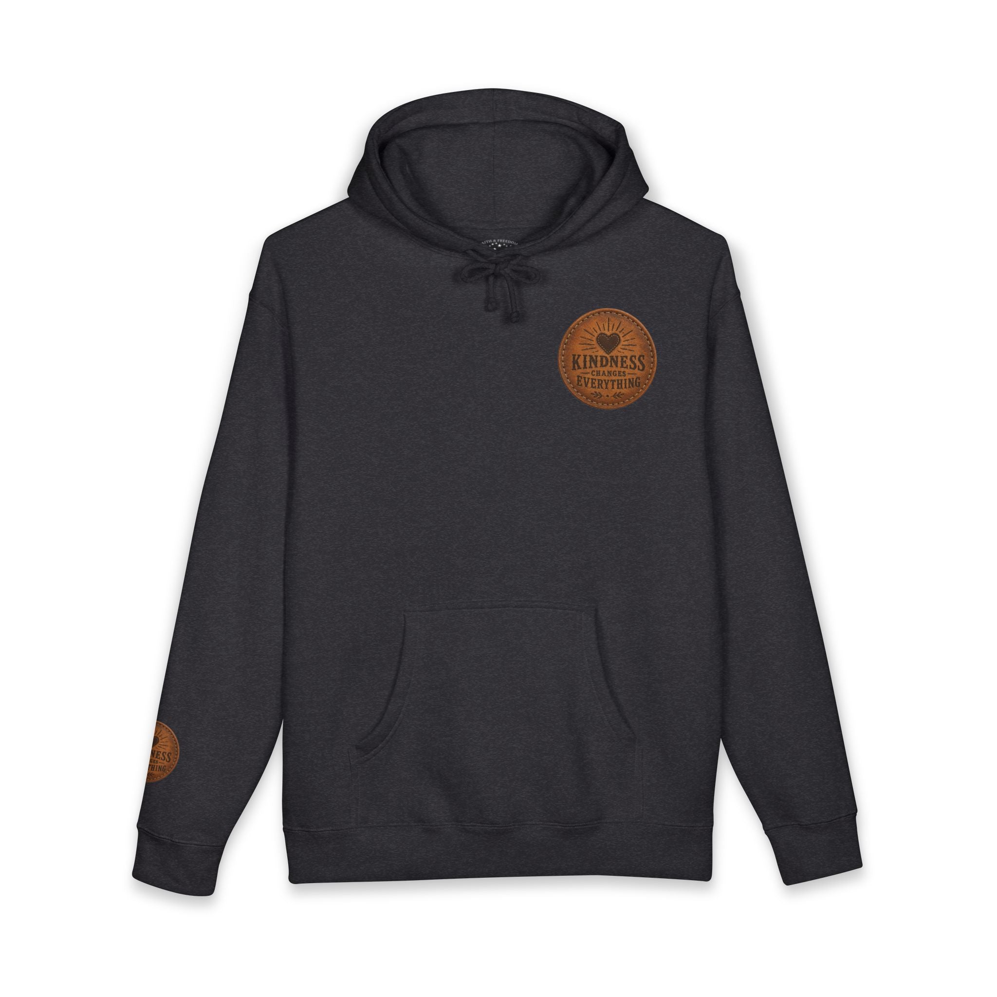 Kindness Changes Everything Heavyweight Hoodie | Vintage Patch Christian Hoodie | Inspirational Fleece Sweatshirt