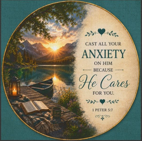 Cast All Your Anxiety Tote Bag | 1 Peter 5:7 Christian Canvas Tote | Inspirational Scripture Bag