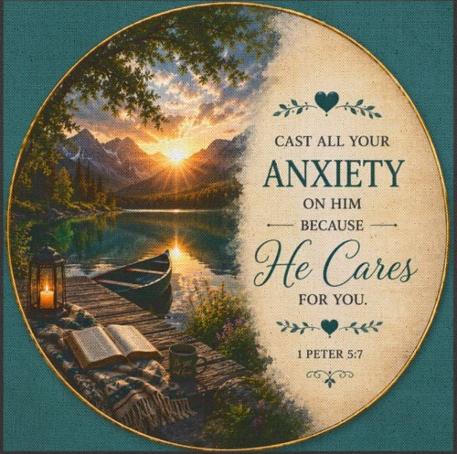 Cast All Your Anxiety Tote Bag | 1 Peter 5:7 Christian Canvas Tote | Inspirational Scripture Bag
