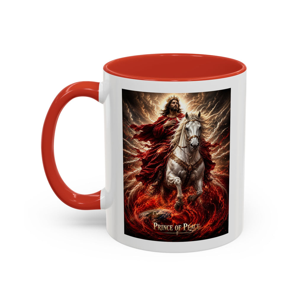 Prince of Peace Coffee Mug | Christian Jesus Rider Accent Mug | Inspirational Faith Gift