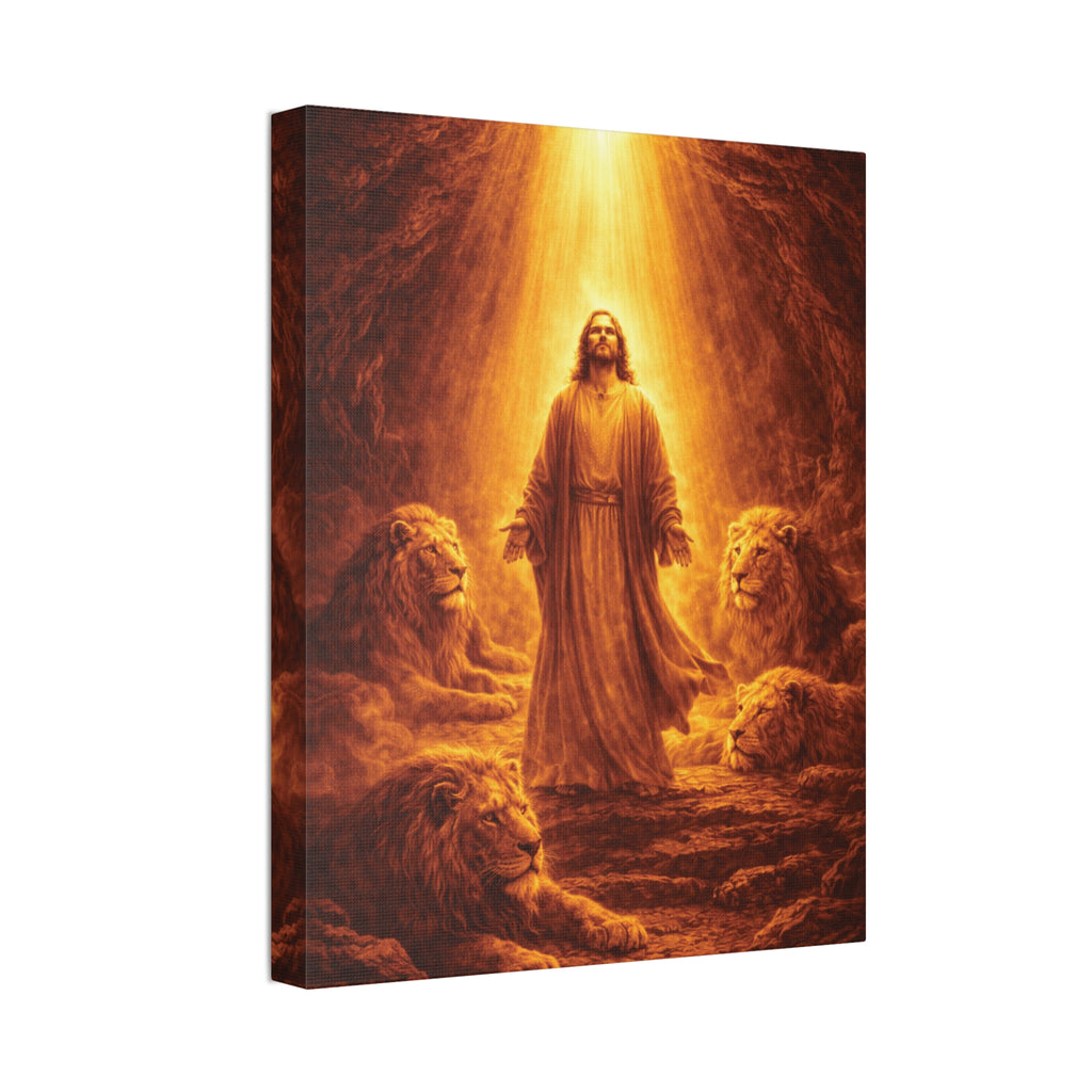 Lion of Judah – Daniel and the Lions Canvas Print | Christian Wall Art of Faith and Courage