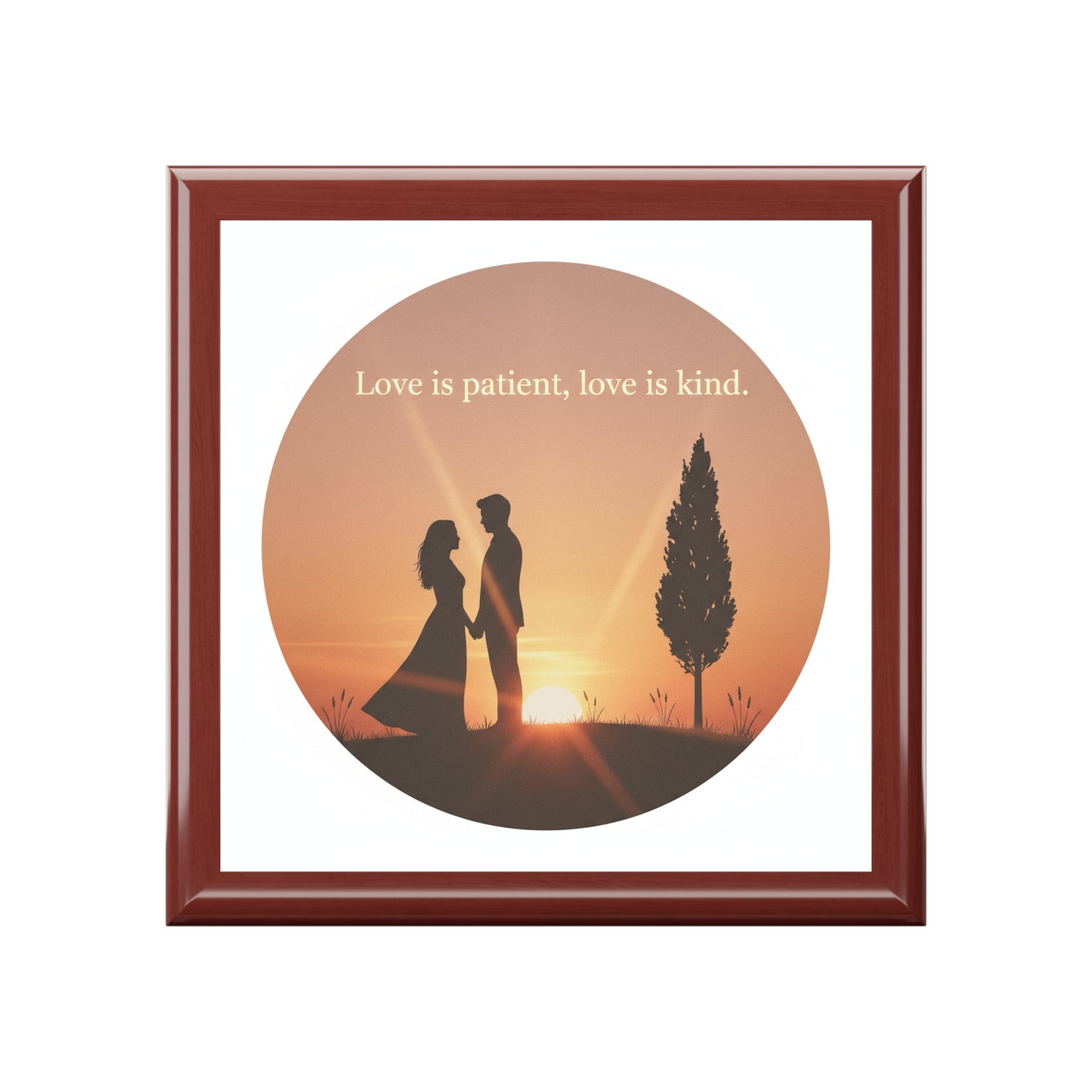 Love Is Patient, Love Is Kind - Romantic Sunset Jewelry Box