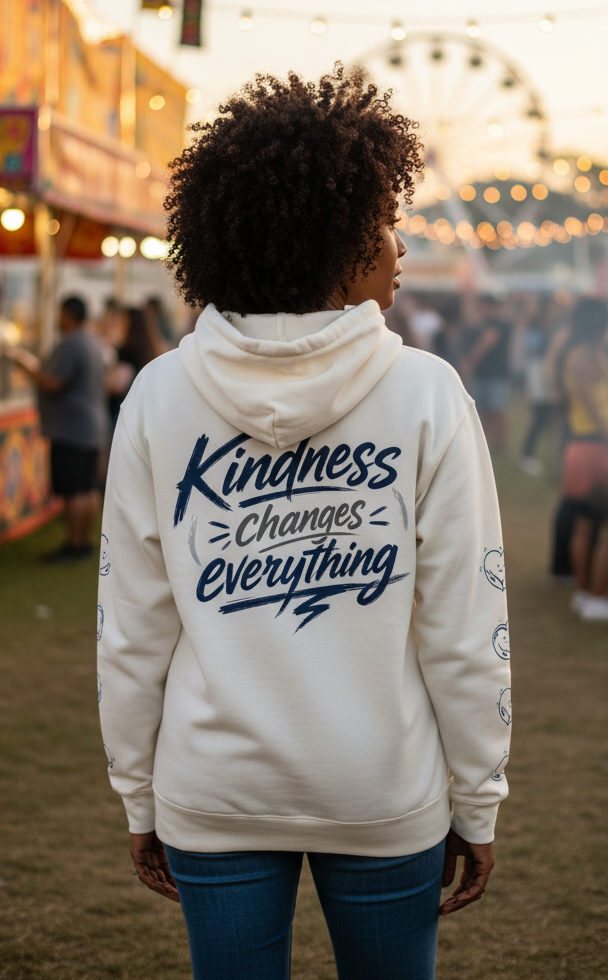 Kindness Changes Everything Hoodie – Heart Hands Graphic Inspirational Pullover